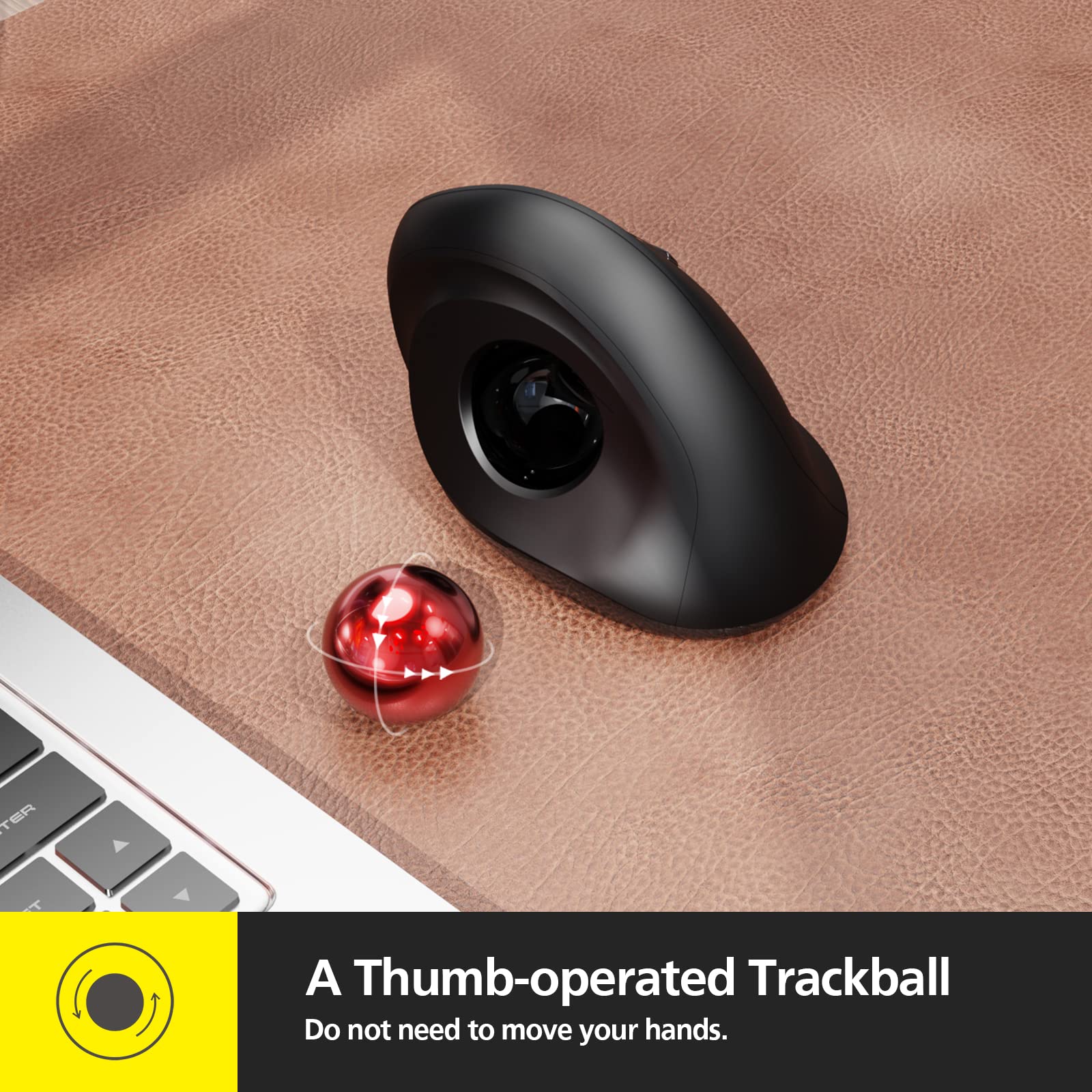Micropack Wireless Trackball Mouse, 2023 New Upgrade Ergonomic Mouse With Wireless Vertical Rollerball Computer Mouse, 3 Adjusta