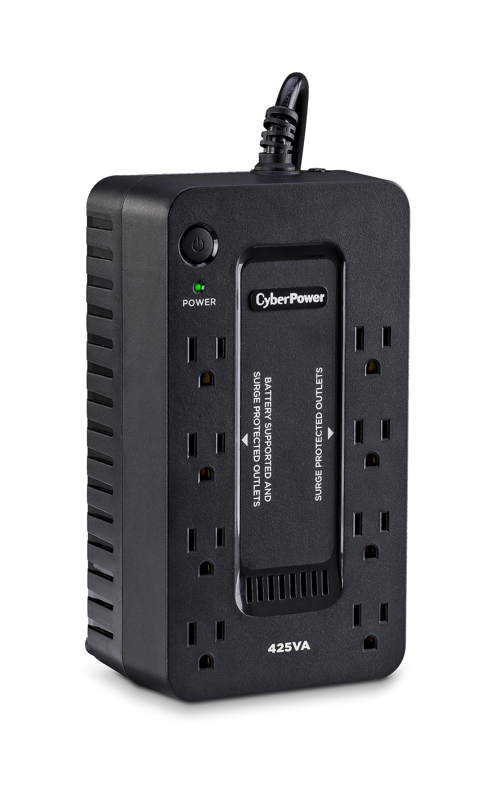 Cyberpower St425 Standby Ups System, 425Va/260W, 8 Outlets, Compact, Black