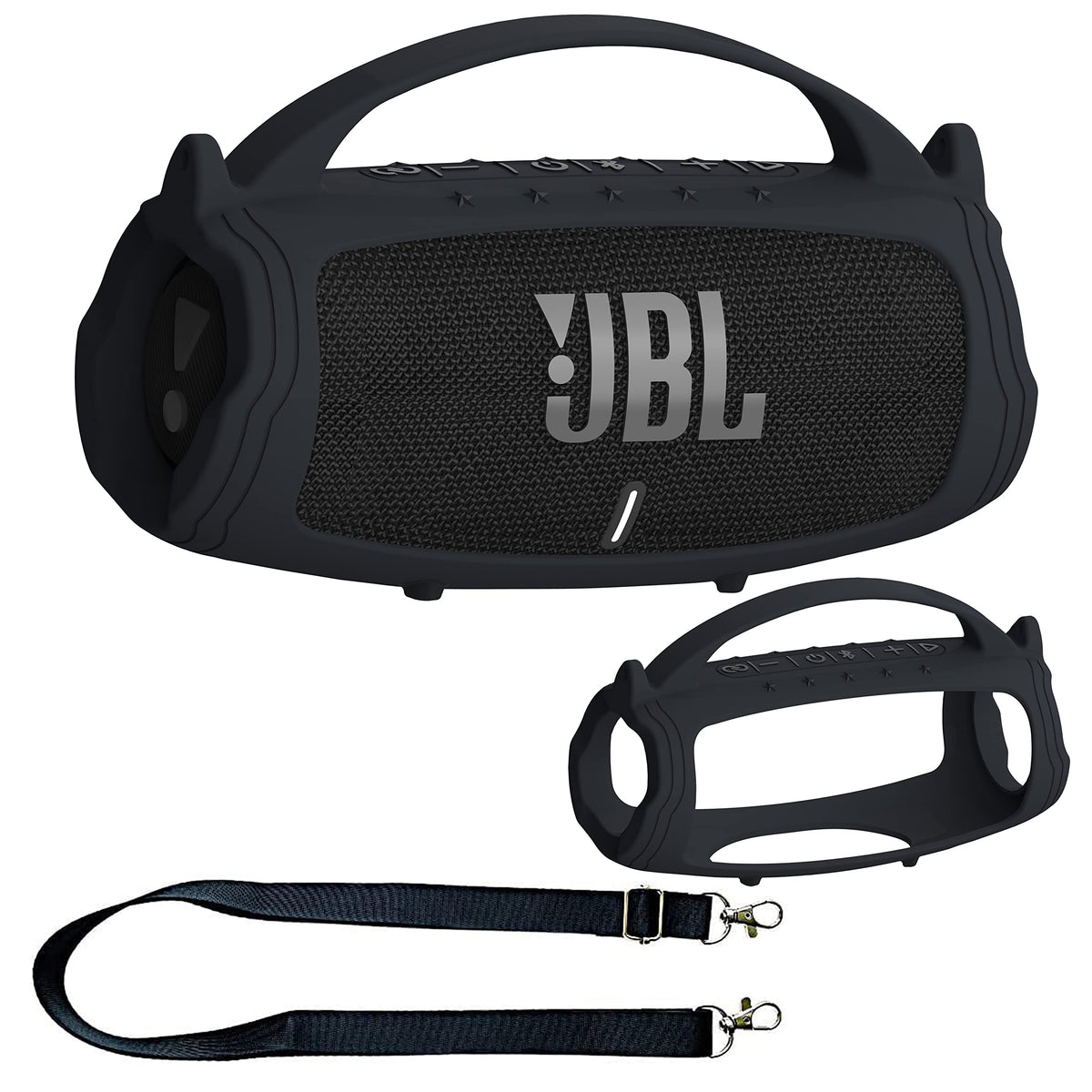 Silicone Cover Case For Jbl Charge 5 Portable Bluetooth Speaker, Protective Skin Case For Jbl Charge 5 Speaker Accessories(Black Case)