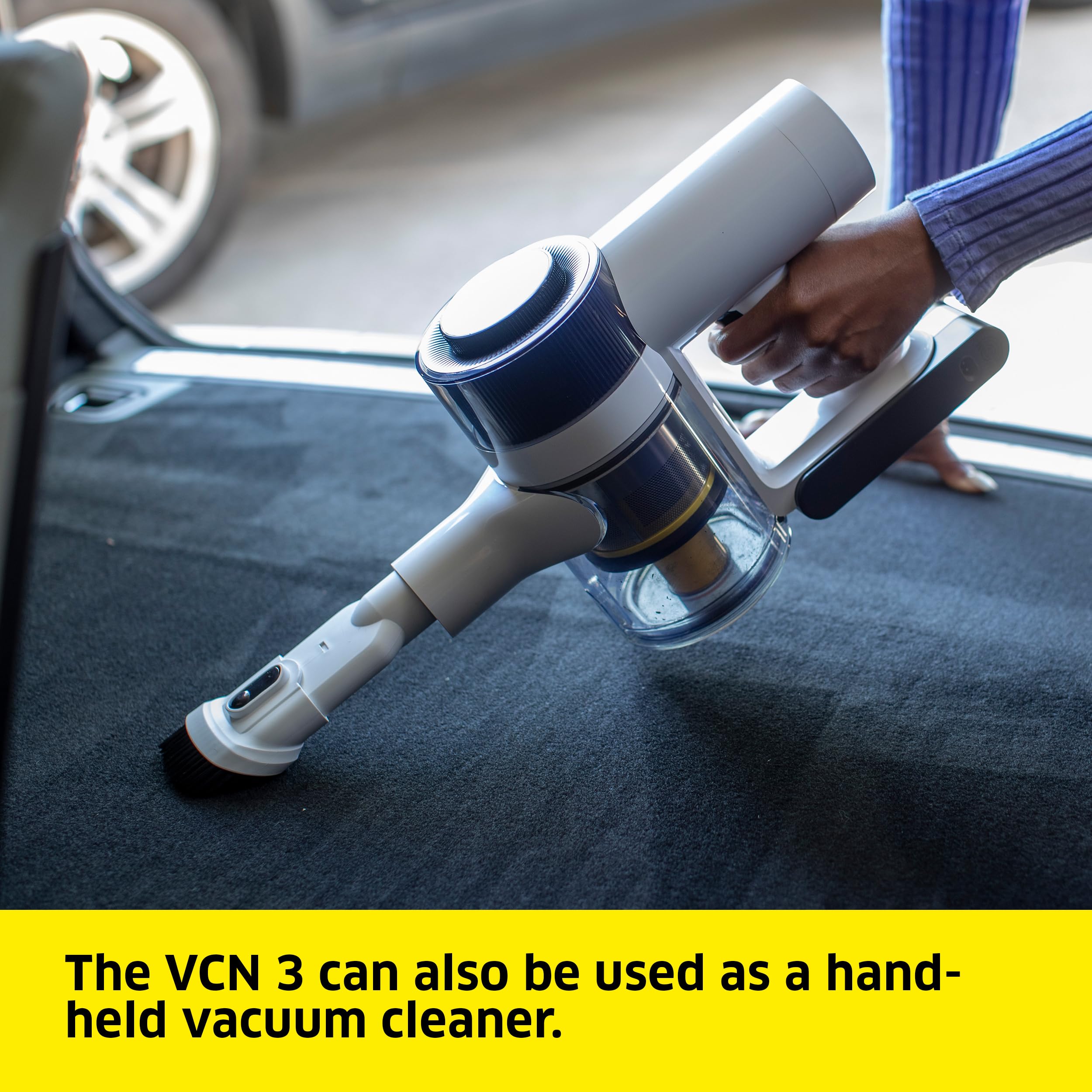 Krcher   Vcn 3 Cordless Stick Vacuum   450 W Motor   3 Power Levels   59 Minute Runtime   With Accessories,White