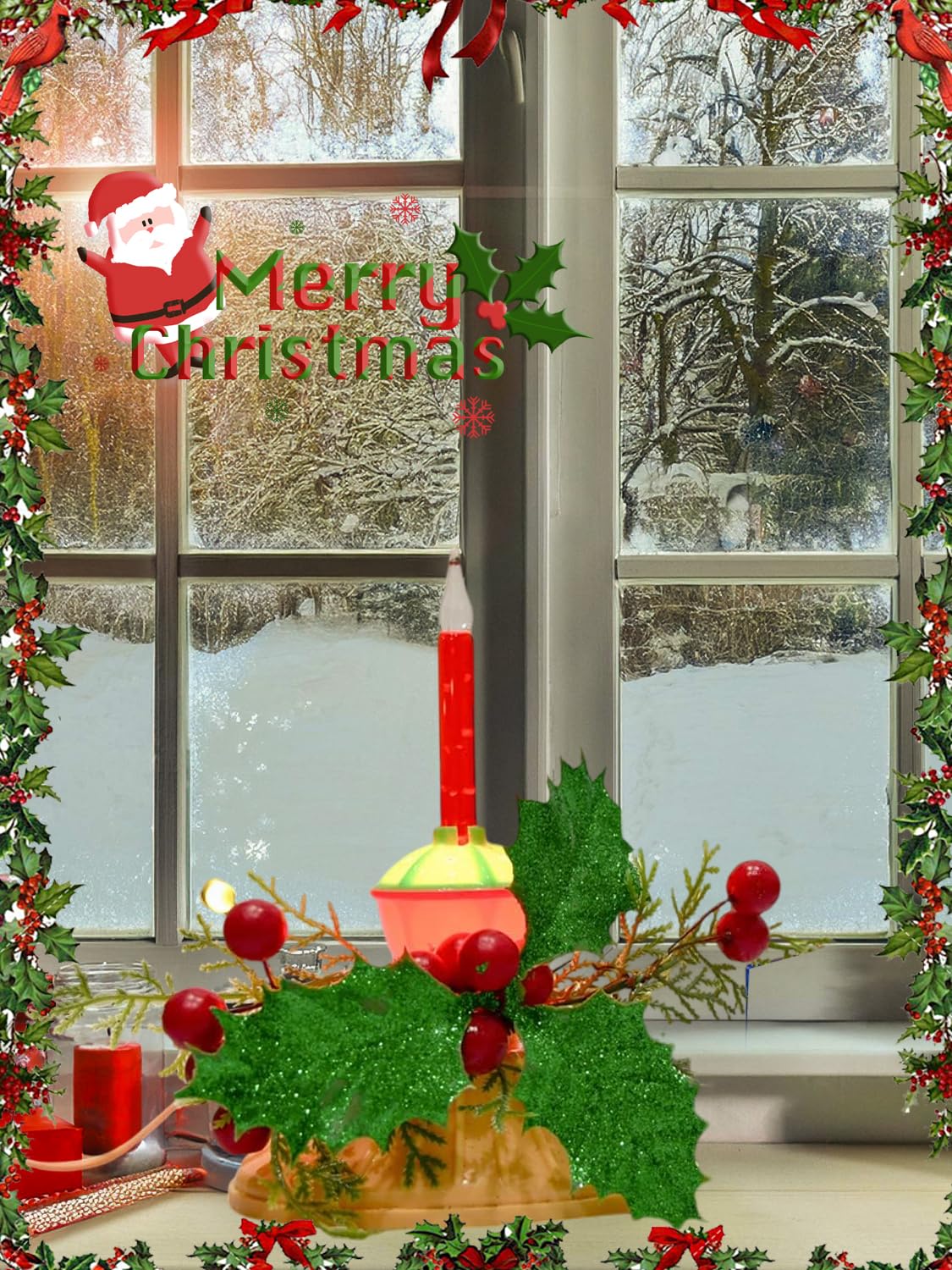 Sunsgne 1 Light Christmas Bubble Candle Lamps, Christmas Electric Window Candles With 2 Bubble Lights(1 Spare), Christmas Bubble