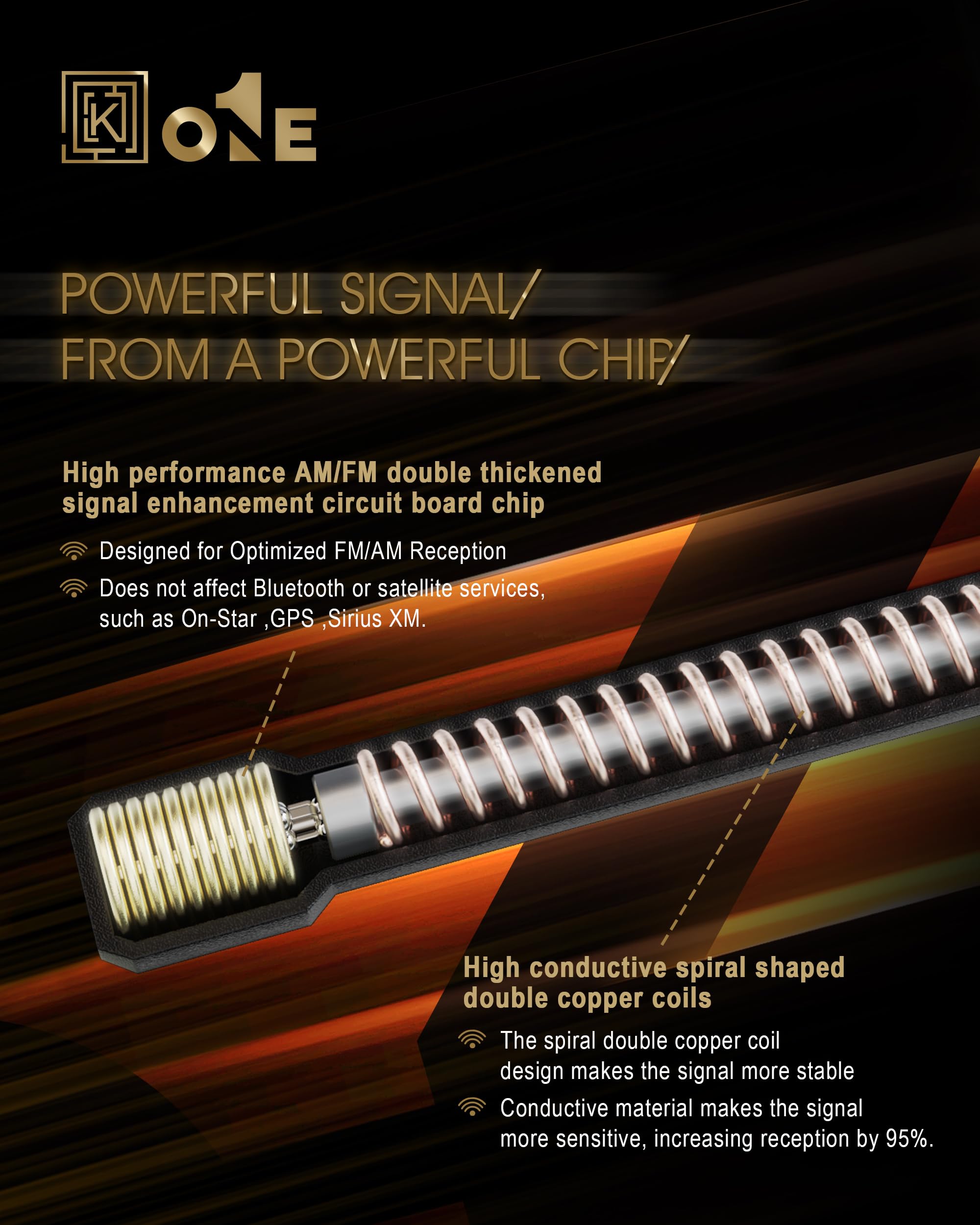 ?????? Keyo1E Carbon Fiber Antenna Compatible With Ford F150 | Ford Bronco | Ford F250 | Ford Lightning | Ford Raptor | 7.9 Inch