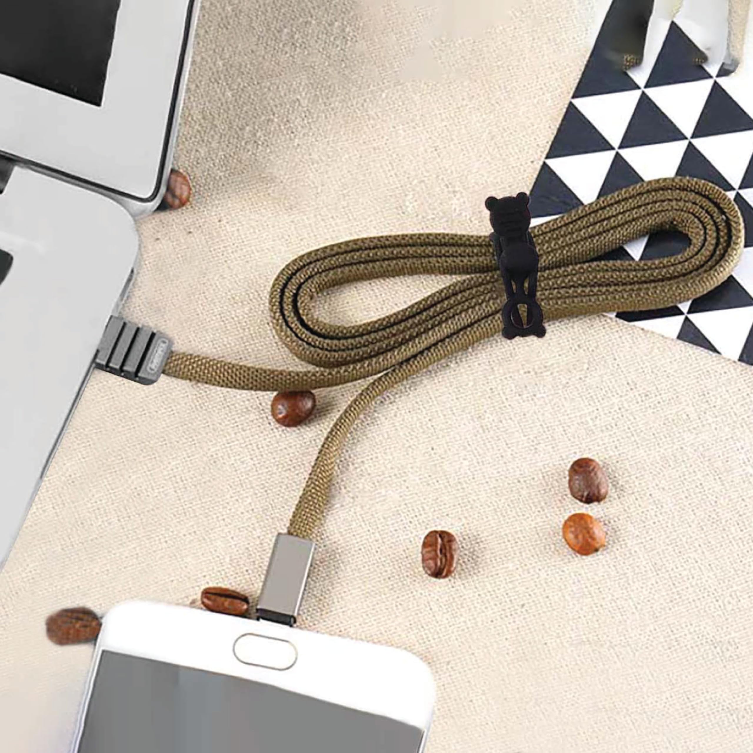 365Home 50 Pack Silicone Cable Ties Reusable, Rubber Cable Ties Cord Organizer Electronic Accessories In Home,Office,Kitchen,Sch