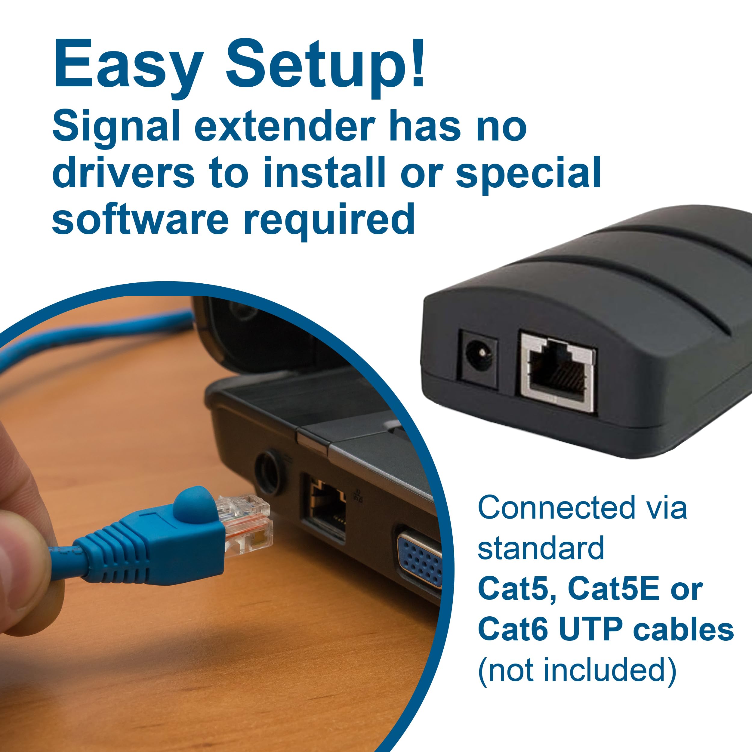 C2G Usb Extender, Dongle, Usb 2.0 Over Cat5, Black, Cables To Go 53880