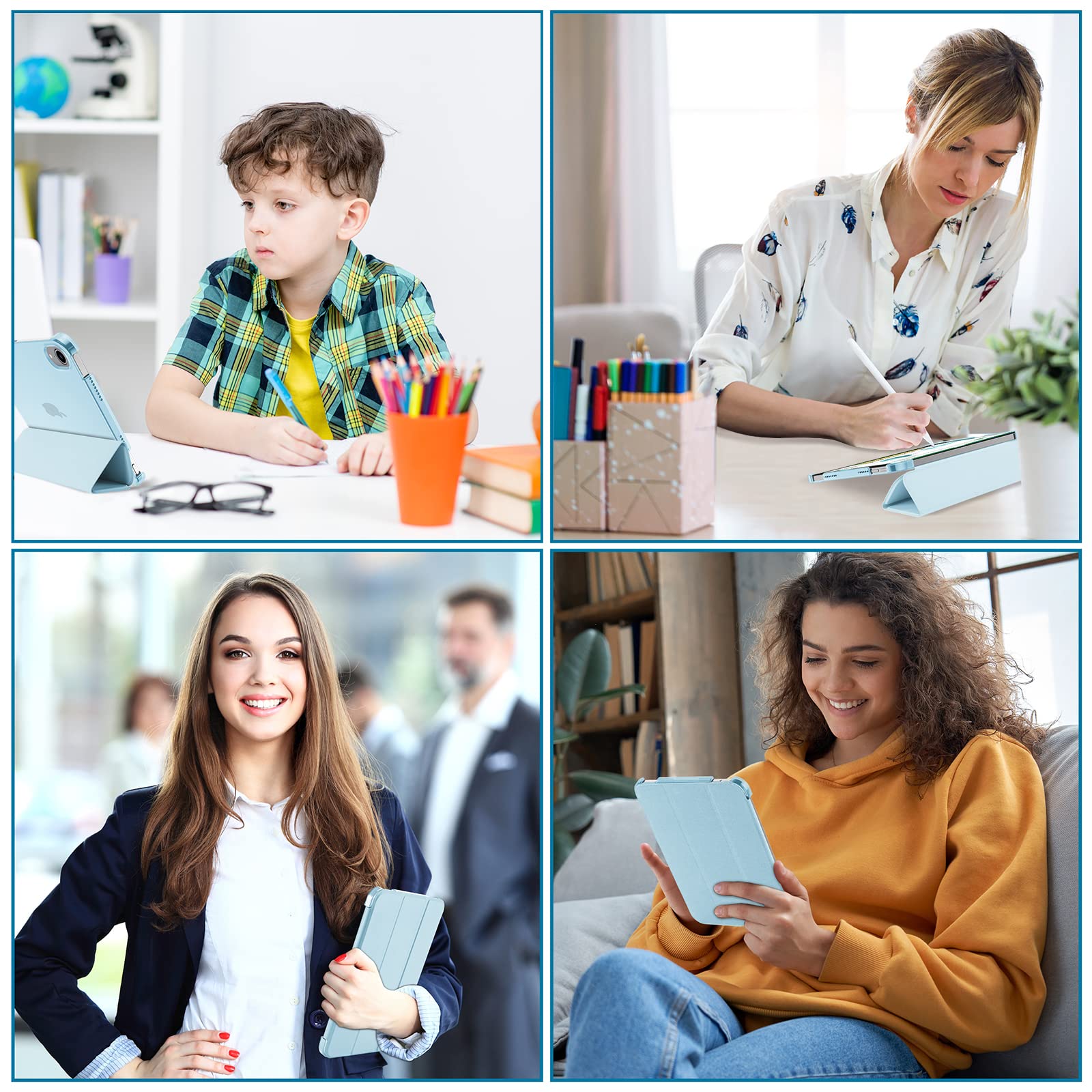 Procase Smart Case For Ipad Mini 7 A17 Pro 2024/Ipad Mini 6 2021 8.3 Inch Ipad Mini 7Th/6Th Gen Case, Hard Back Cover For Ipad Mini 8.3' 7Th Gen A2995/A2996/A2993/6Th Gen A2567 A2568 A2569  Skyblue