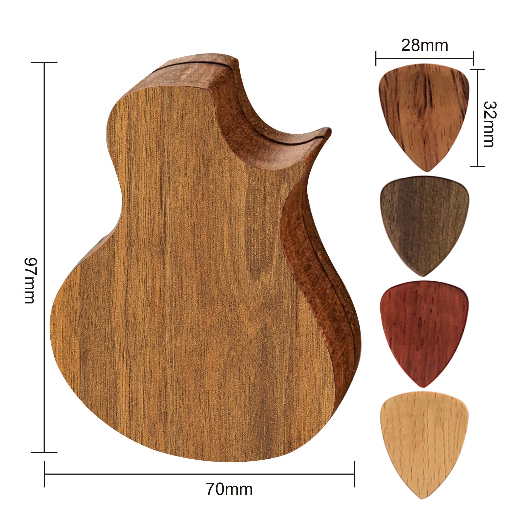 Personalized Guitar Pick Holder Engraved Wooden Guitar Picks Holder Custom Guitar Pick Case Box Gifts For Men Him Birthday Valen