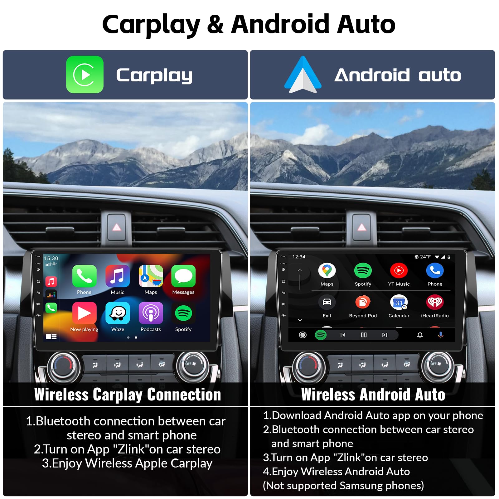 Android 13 Car Stereo Radio For Honda Civic 2016 2017 2018 2019 2020 With Wireless Carplay Android Auto Mirror Link 2G+64G With