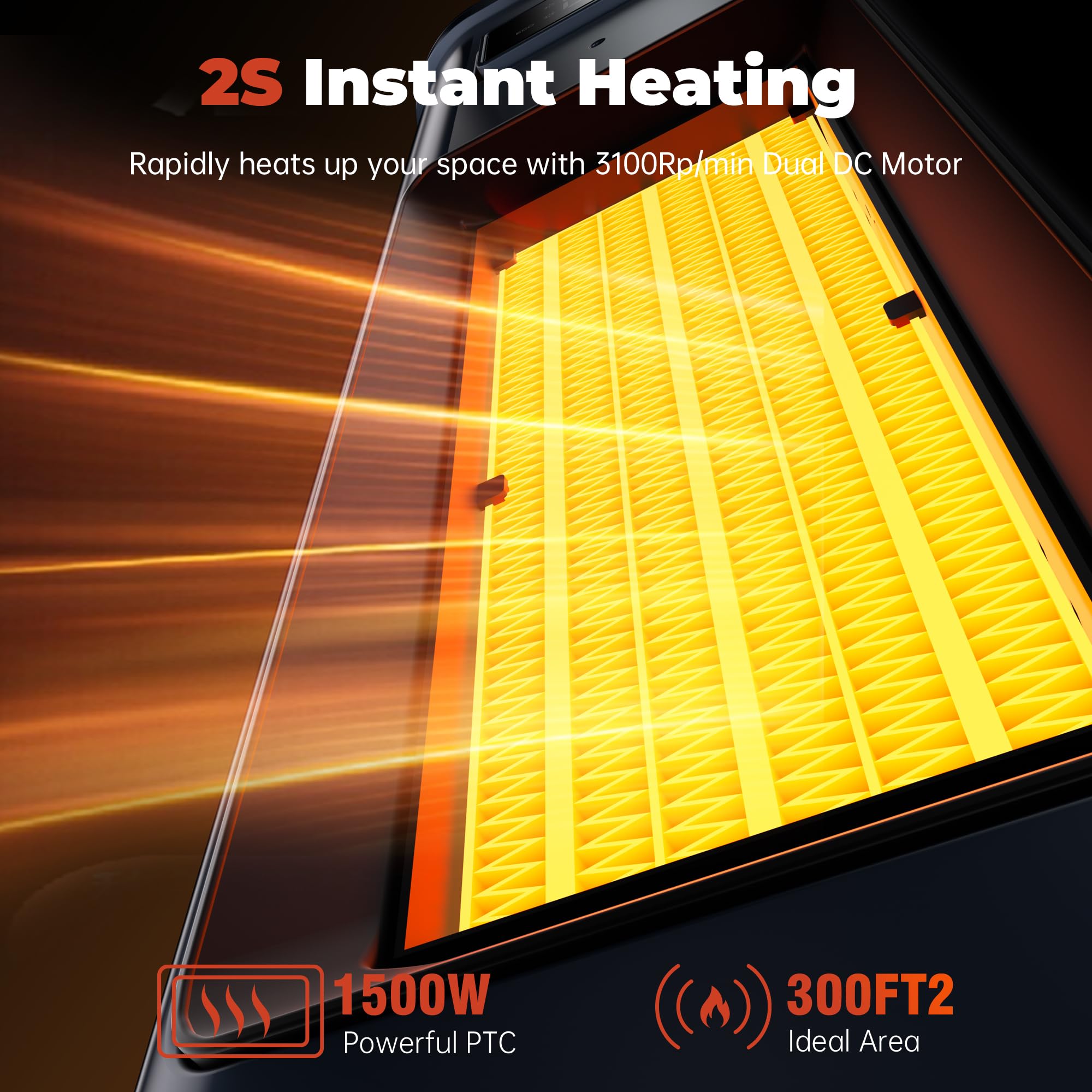 Homrelexa Portable Electric Space Heater   Small Desk Electric Heaters For Indoor Use, Fast Heating Ptc Ceramic Space Heater Wit