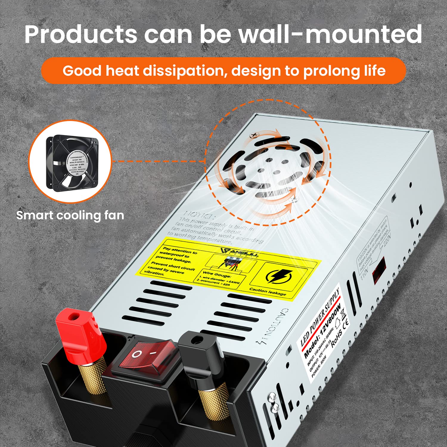 Denfix Smps 110V Ac To 12V Dc Converter Power Supply Adapter Switch Transformer Max 50A 600W (With Switch)