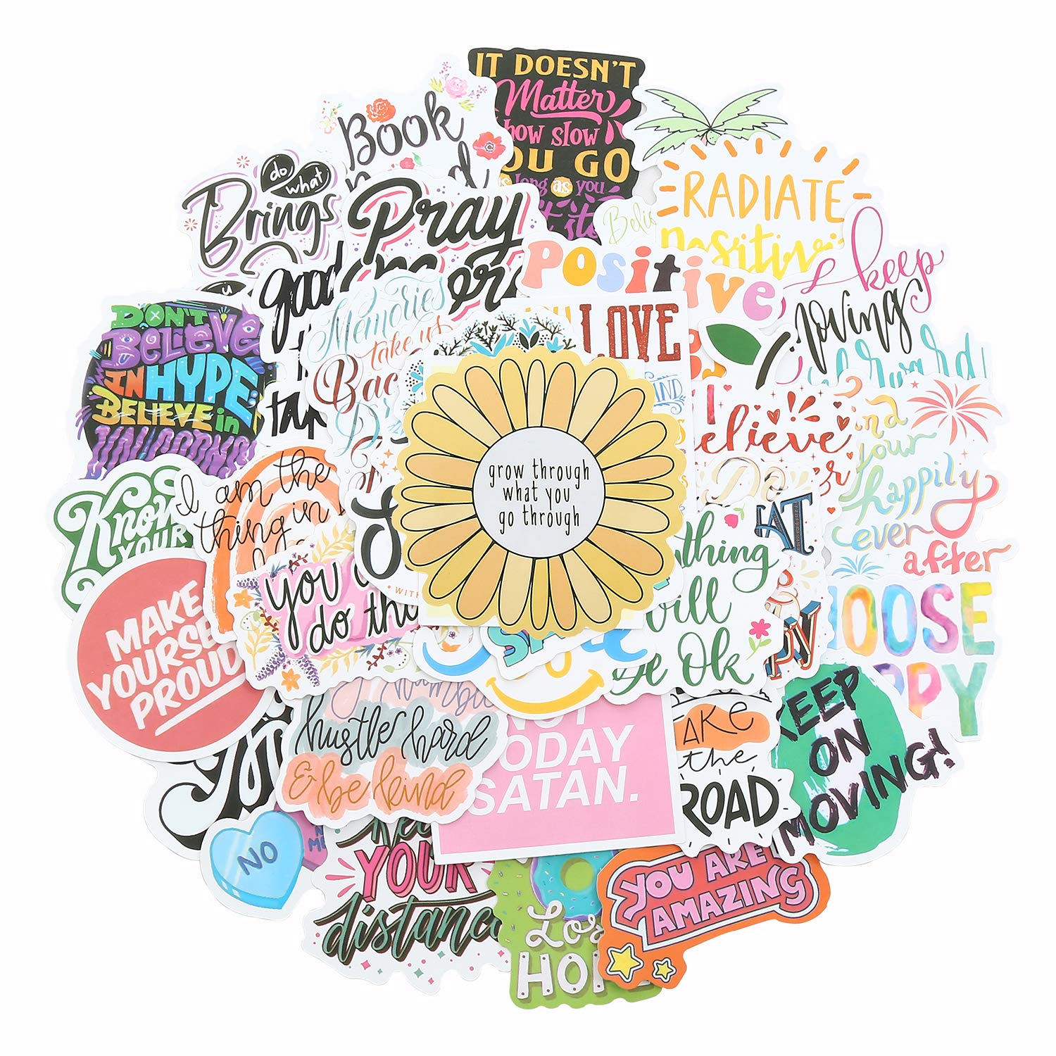 Quote Stickers, Positive Stickers 200Pcs Motivational Waterproof Vinyl Stickers For Water Bottle Hydroflasks Laptops Computers P