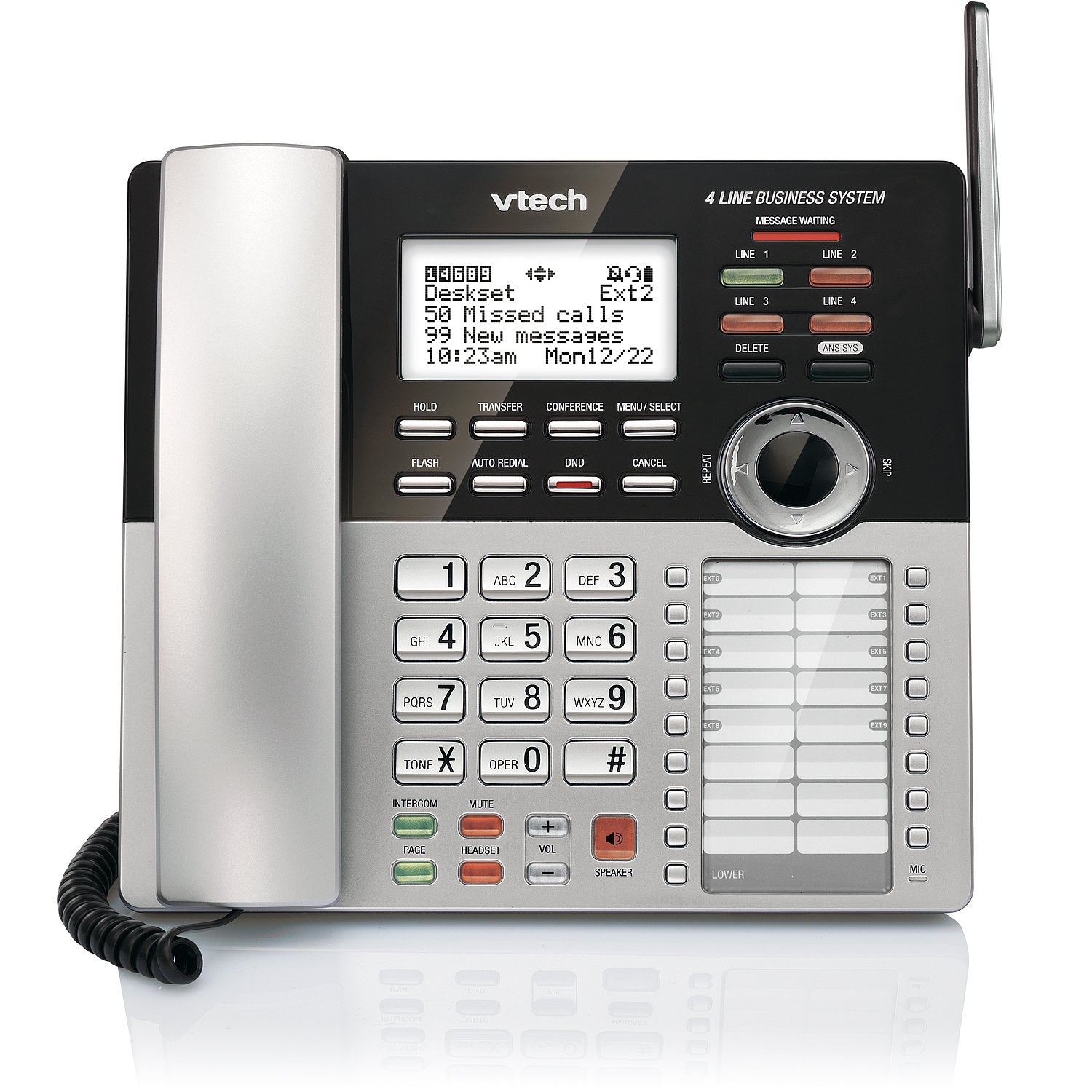VTech CM18245 4-Line Expandable DECT6.0 Small Business Office Phone with Answering System - Accessory Deskset Requires CM18445 B