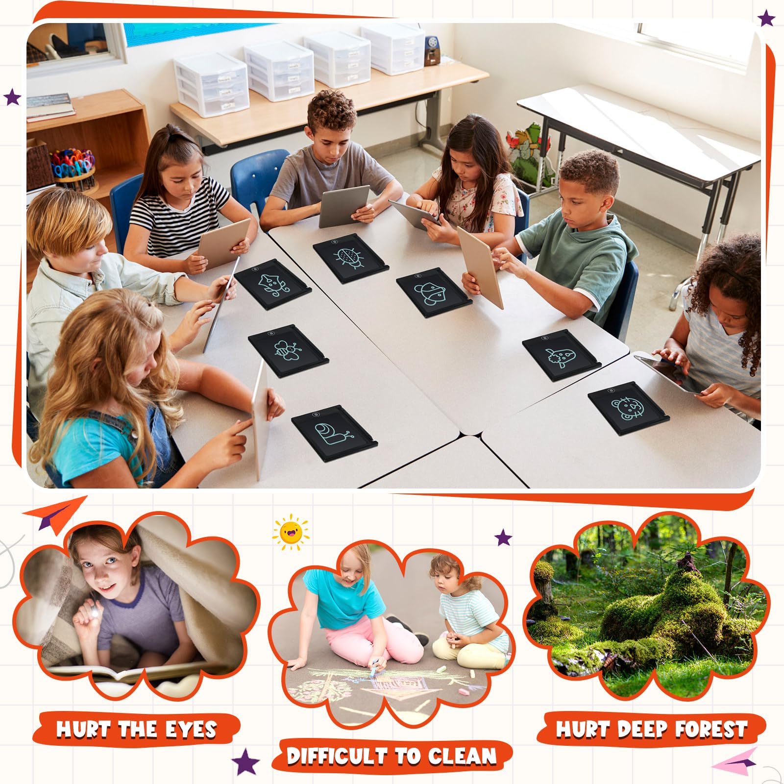 Nezyo 16 Pieces 4.5 Inch Mini Lcd Writing Tablet Electronic Doodle Board For Colorful Drawing Tablet Erasable Writing Pad Reusab