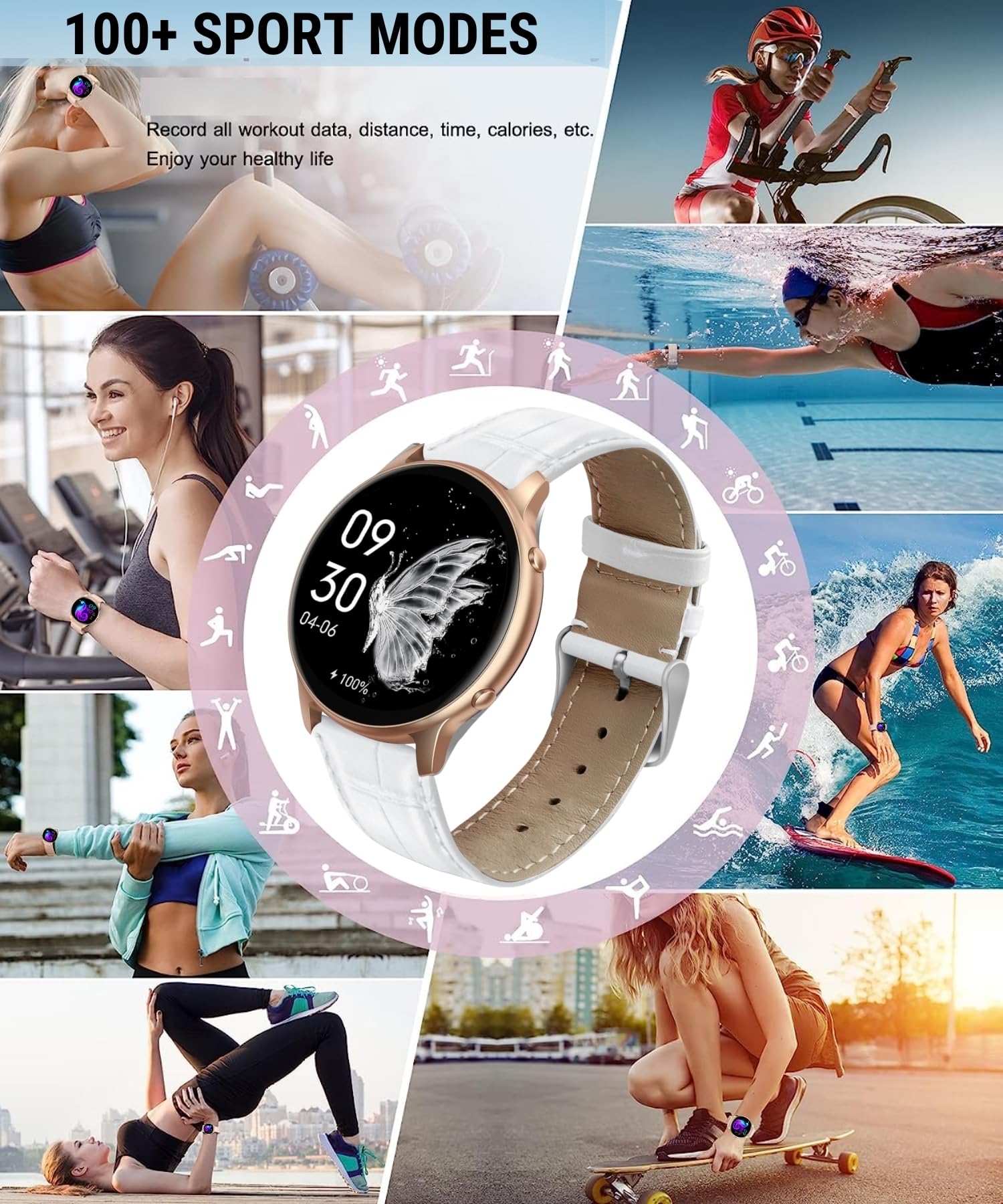 Hoaiyo Smart Watches For Women (Call Receive/Dial), 1.32 Smartwatch With Heart Rate Sleep Calories Counter, Ip68 Waterproof Fitn