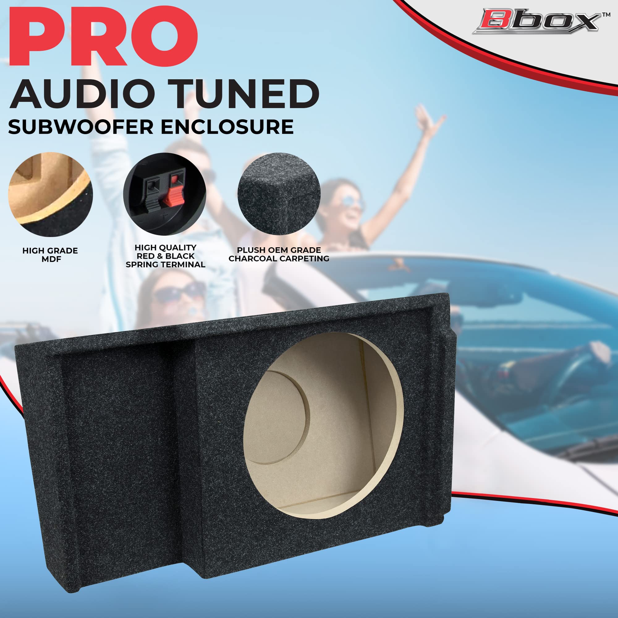 Bbox Single Sealed 12 Inch Subwoofer Enclosure   Accu Tuned Sealed Subwoofer Boxes   Subwoofer Box Improves Audio Quality, Sound