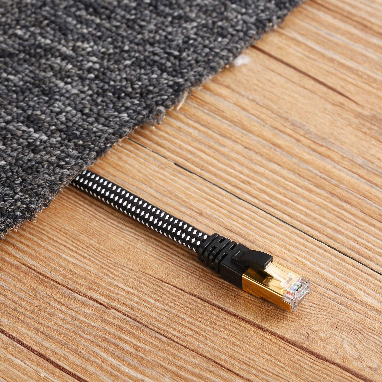 Danyee [Upgraded] 100Ft Cat 8 Ethernet Cable, Nylon Cat8 High Speed Professional Gold Plated Plug Stp Wires Cat 8 Rj45 Ethernet