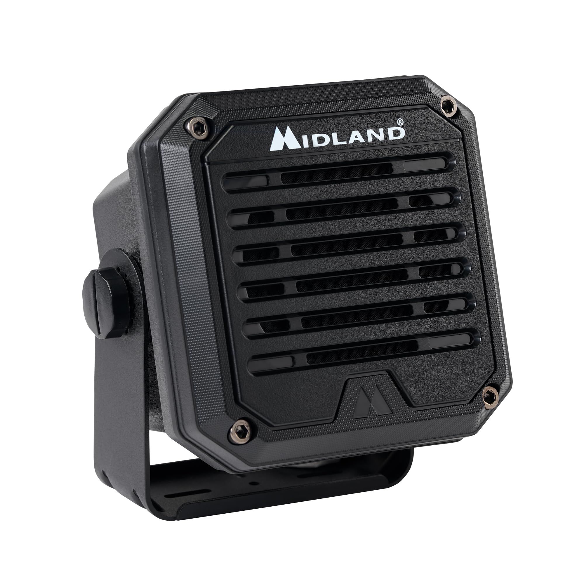 Midland  Spk100 Heavy Duty 20W External Speaker   180 Degrees Swivel Base Bracket Works With All Cb And Mxt Radios 8 Ohm Sound S