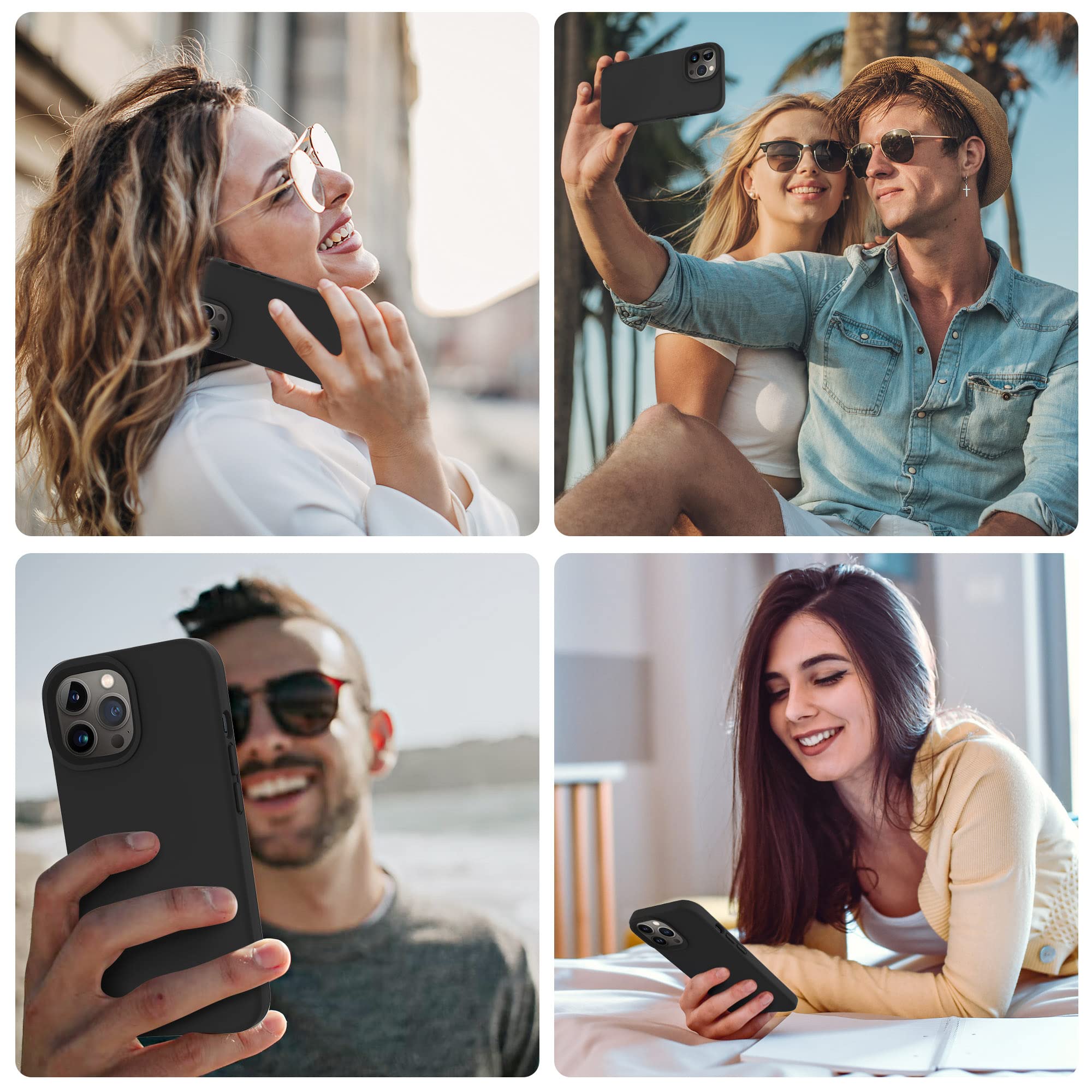 Otofly Designed For Iphone 14 Pro Case, Silicone Shockproof Slim Thin Phone Case For Iphone 14 Pro 6.1 Inch (Black)