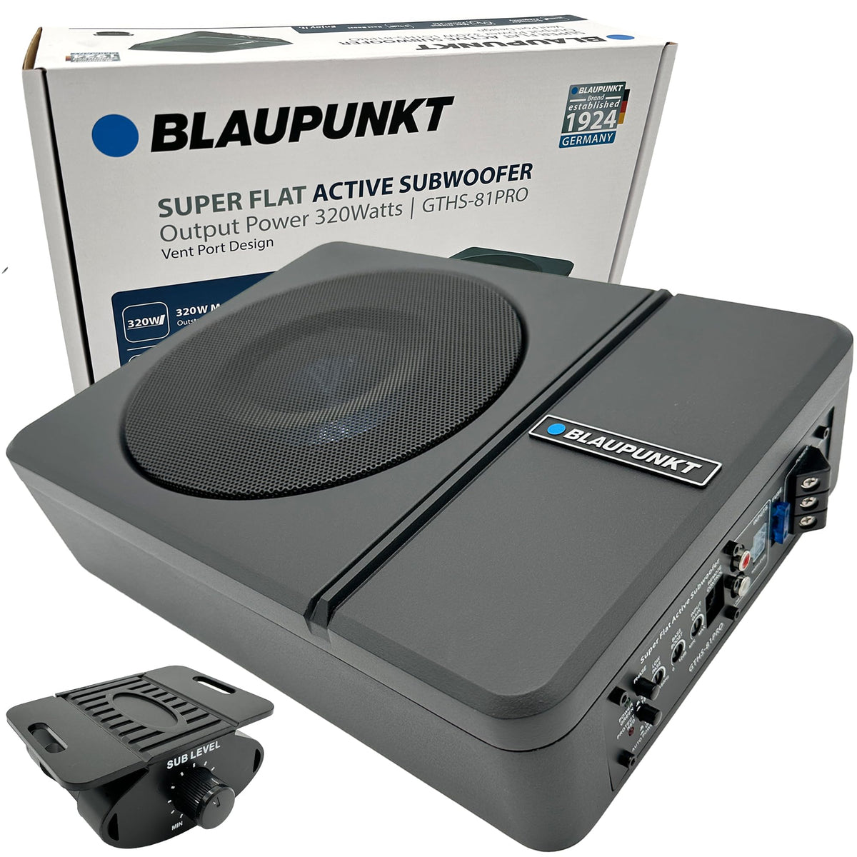 BLAUPUNKT GTHS-81PRO 8' Amplified Subwoofer 320-Watts Active Flat Compact Design