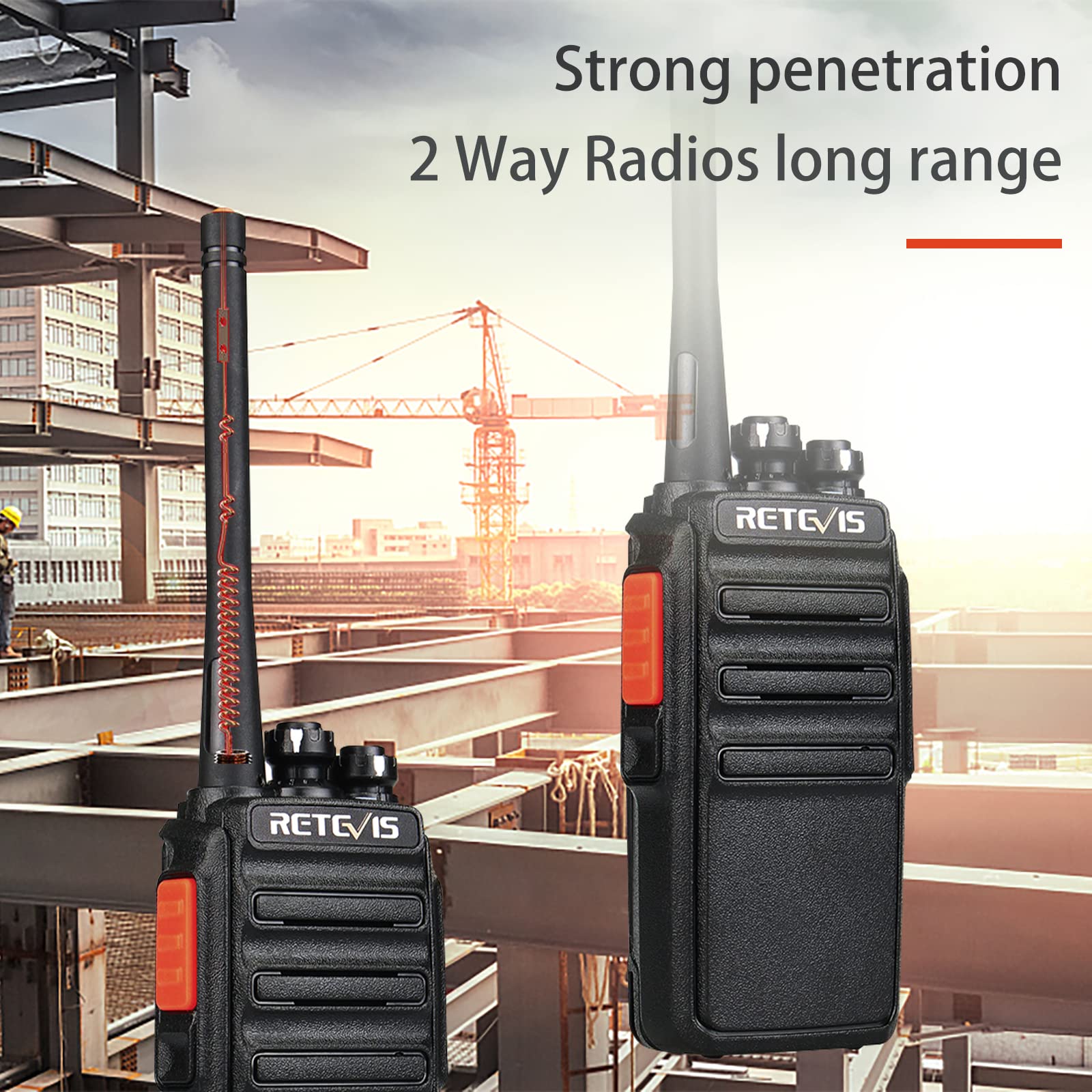 Retevis H 777S Long Range Walkie Talkies,2 Way Radios For Adults,Rechargeable Two Way Radio,Vox Hands Free Durable Strong Signal,Security Church School Business (10 Pack)