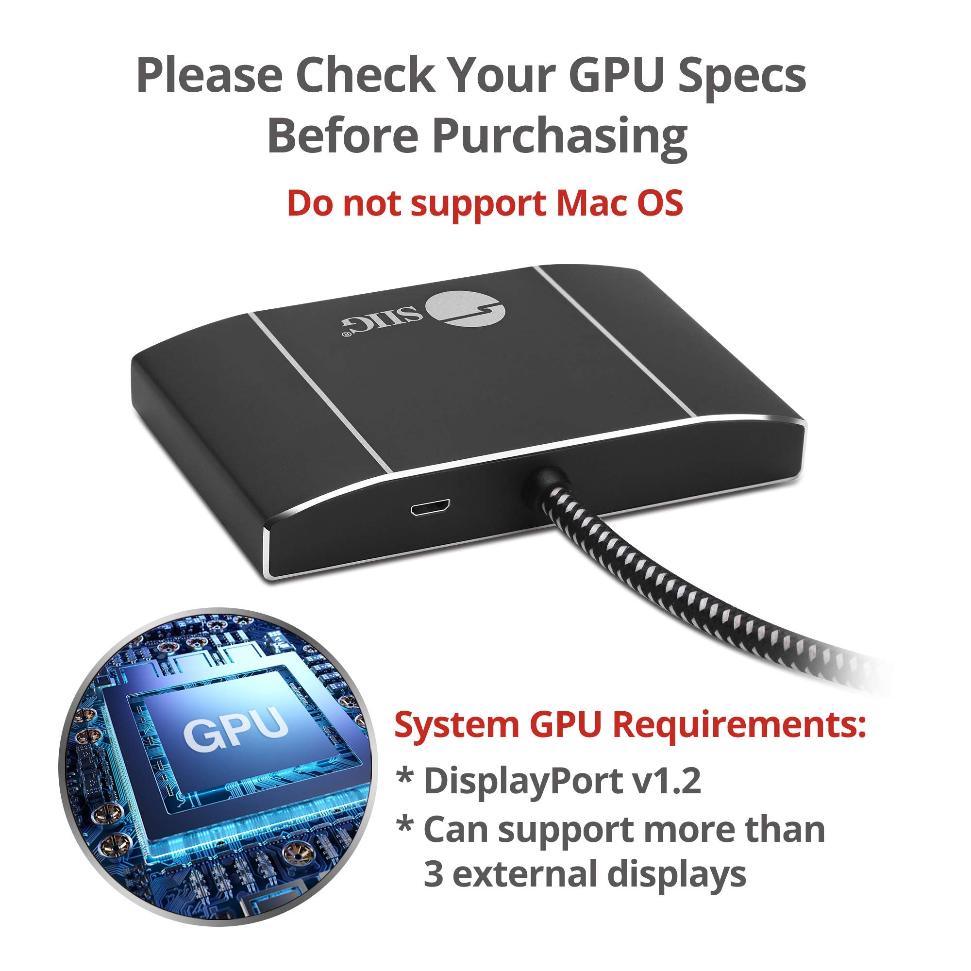 Siig 3 Port Displayport To Displayport Mst Hub 4K Uhd   1X3 Dp To Dp Muti Monitor Splitter   Multi Stream Transport (Mst) Techno