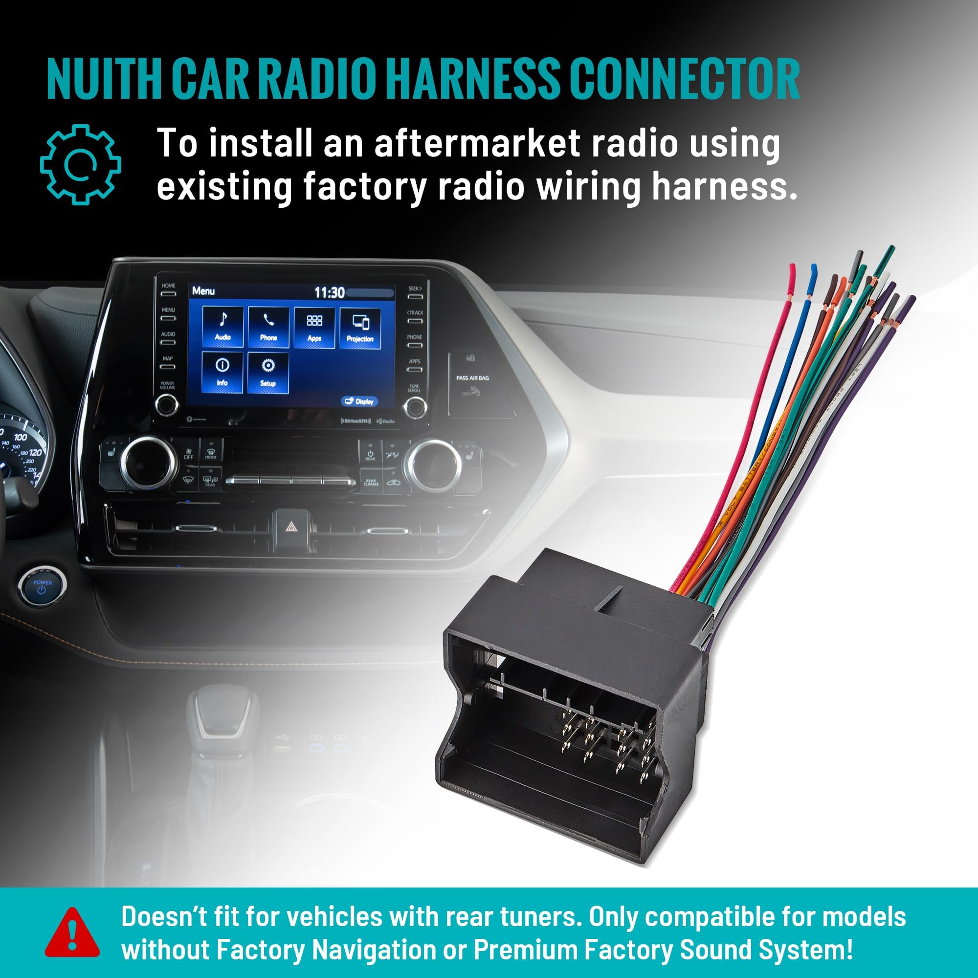 Nuith Car Stereo Radio Wire Harness Compatible With Audi/Bmw/Volkswagen 2002 2015 Vehicles Power/Speaker Adapter Allows Installa