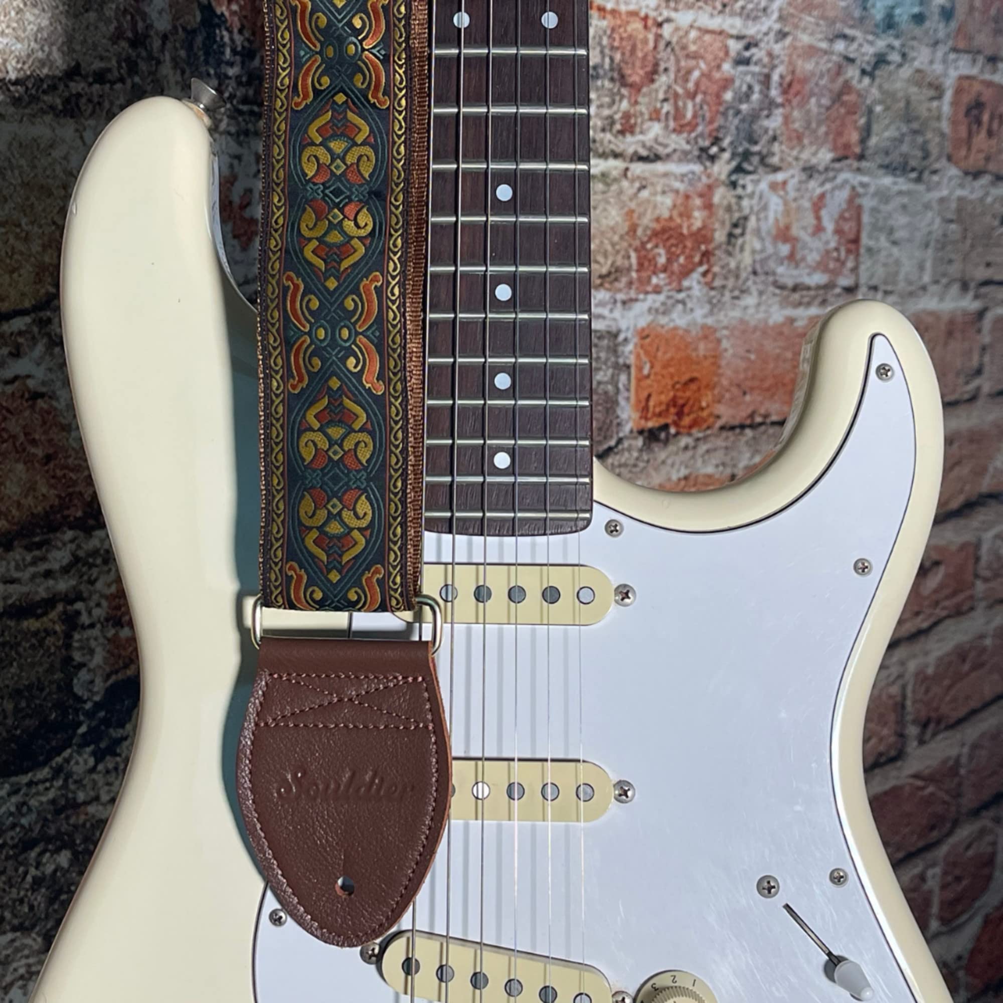 Souldier Gs0251Nm05Wb   Handmade Seatbelt Guitar Strap For Bass, Electric Or Acoustic Guitar, 2 Inches Wide And Adjustable Lengt