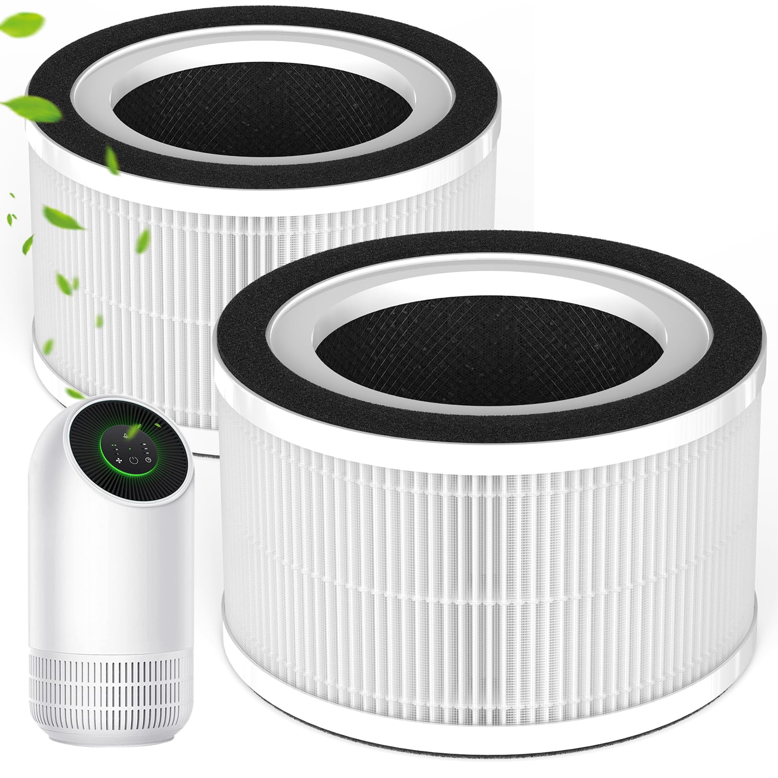 True HEPA Filter Replacement for Afloia Fillo/Halo/Mooka Allo Purifier, 3-in-1 H13 True HEPA, 360 3-Stage Filtration, 2 Pack