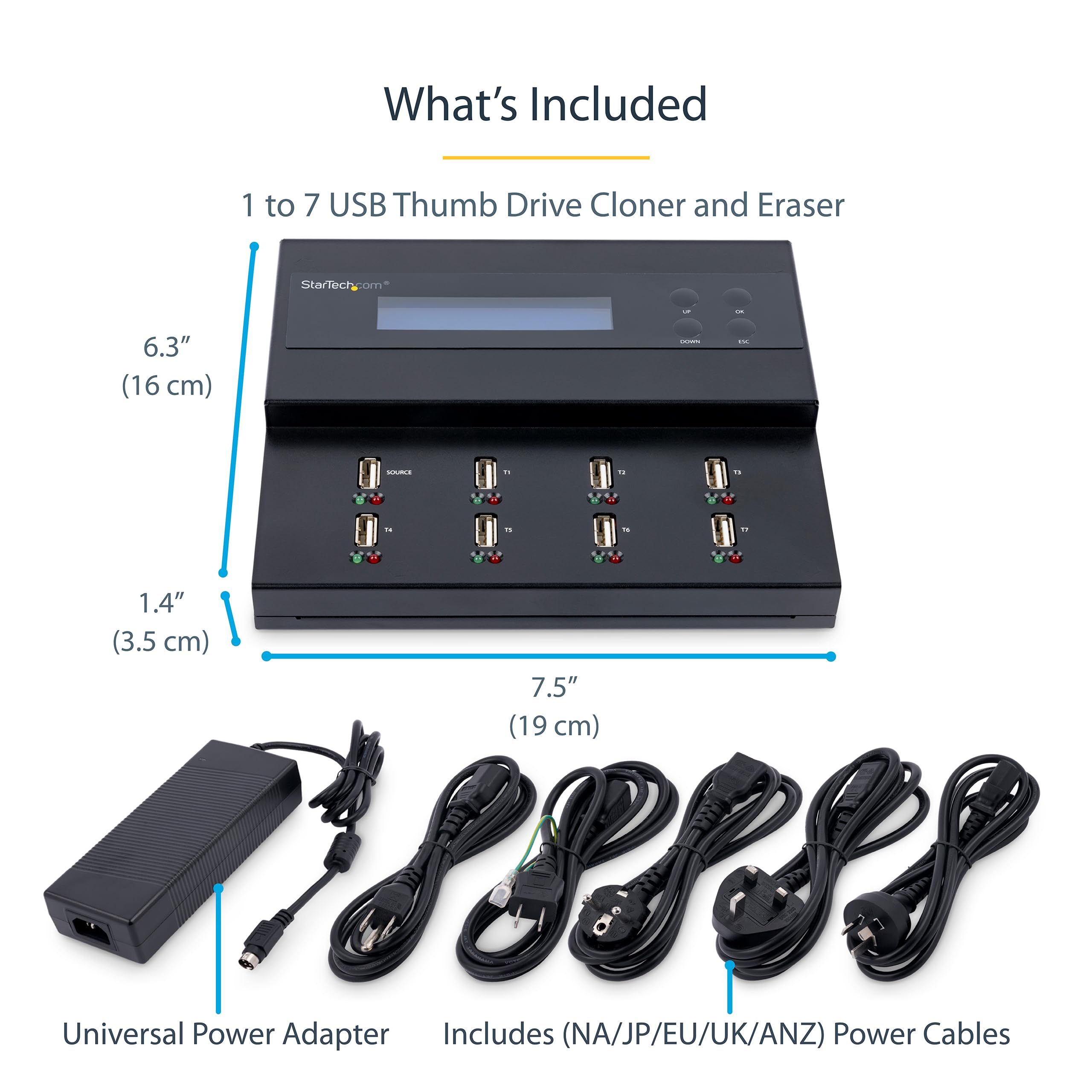 Startech.Com Standalone 1 To 7 Usb Flash Drive Duplicator/Cloner / Eraser, Multiple Usb Thumb Drive Copier / Sanitizer, System F