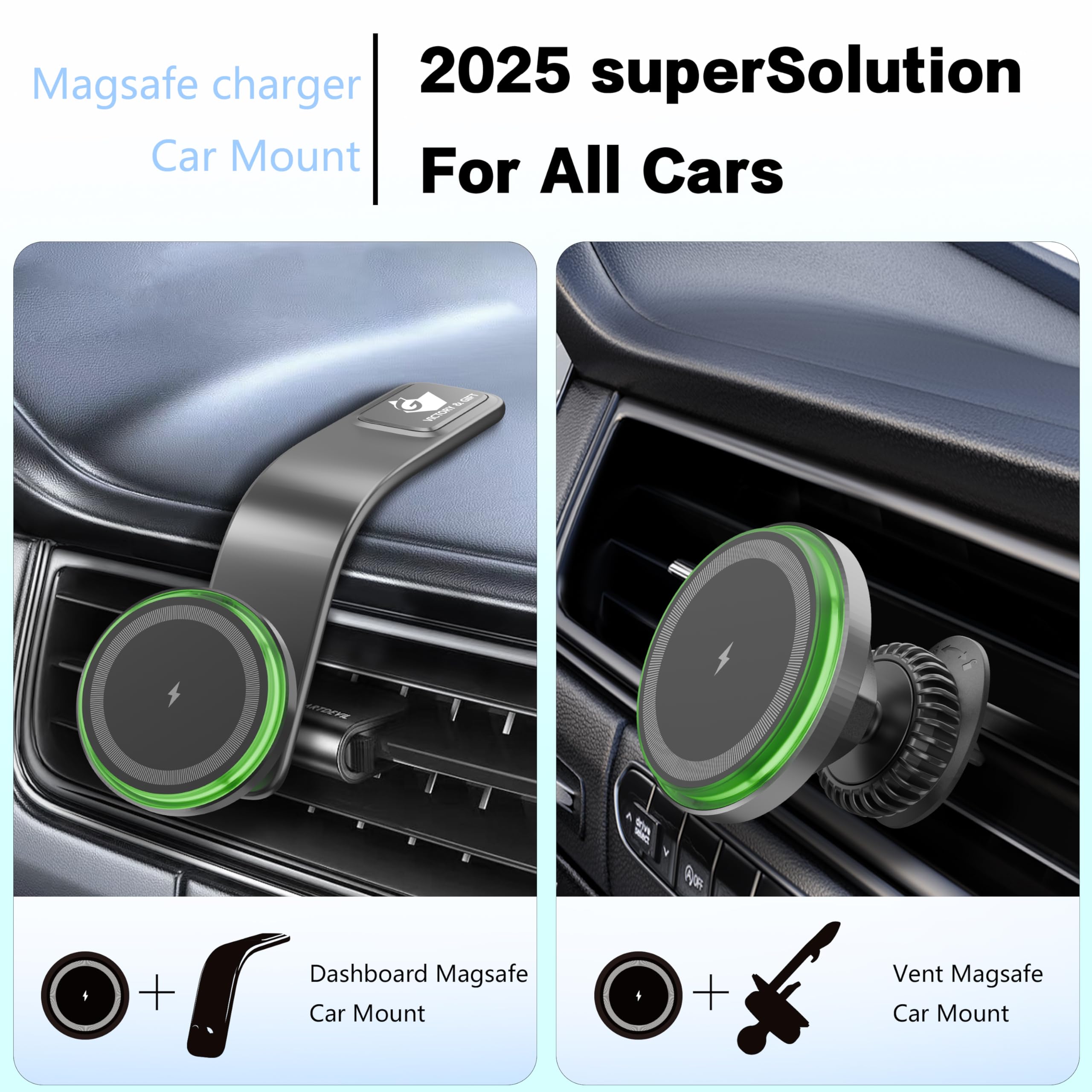 Victory & Gift For 15W Magsafe Car Charger, Magnetic Wireless Car Charger, For Magsafe Car Mount Air Vent/Dashboard Car Phone Ho