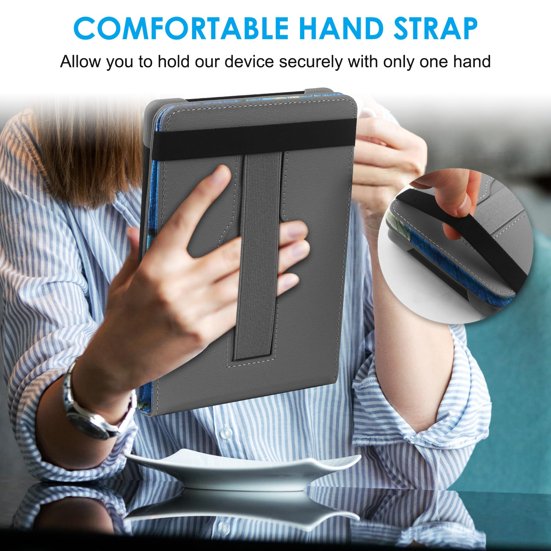 Hoyixi Universal Case For 6.8'' Paperwhite Compatible 6'' All New Kindle 2022 8 2019/Kobo Clara Hd/Kobo Clara 2E Leather Stand C