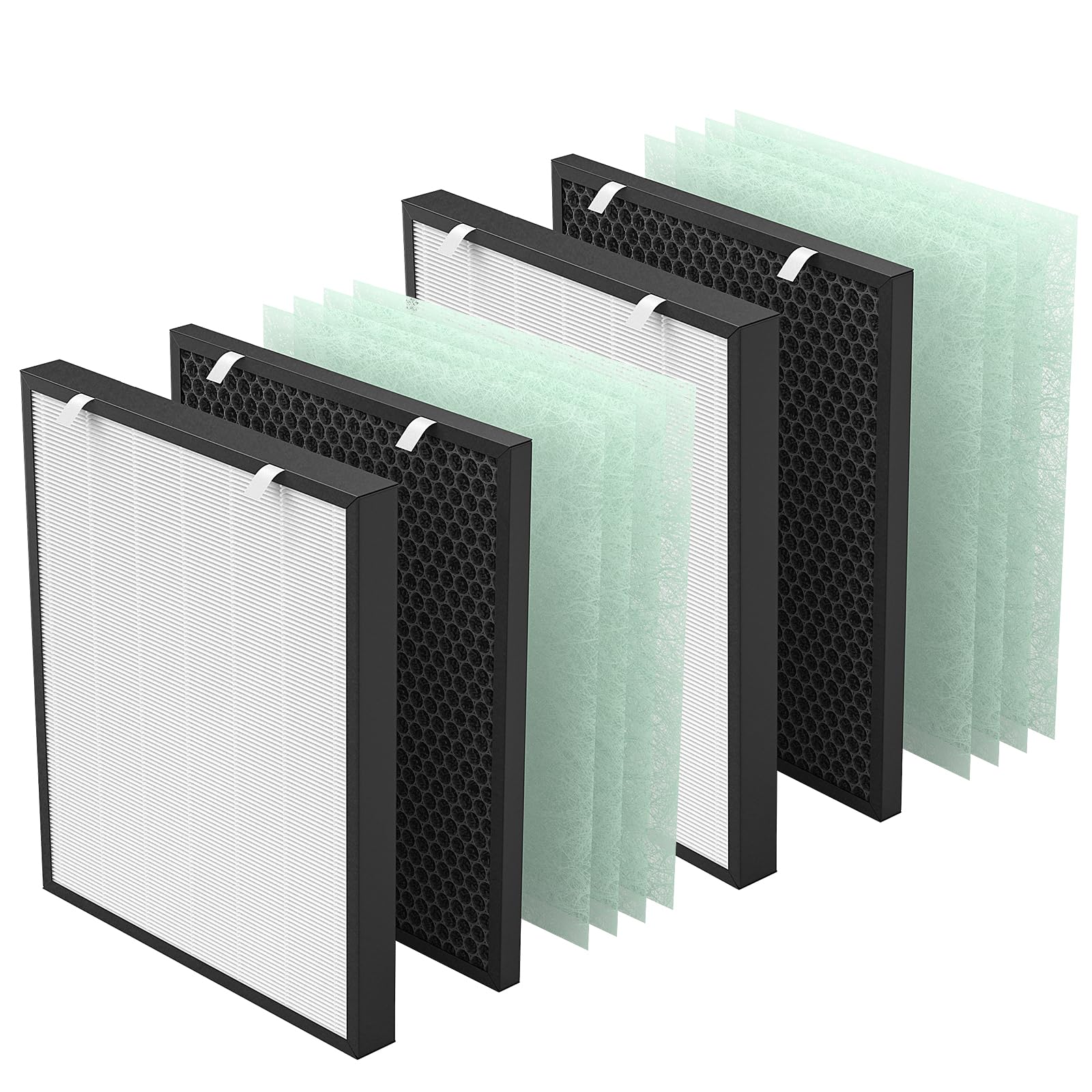 Air400 Filter Replacement For Bissell Air400, 2 True Hepa And 2 Carbon Filter With 8 Pre Filter, Compared To Part #2521,2520,336