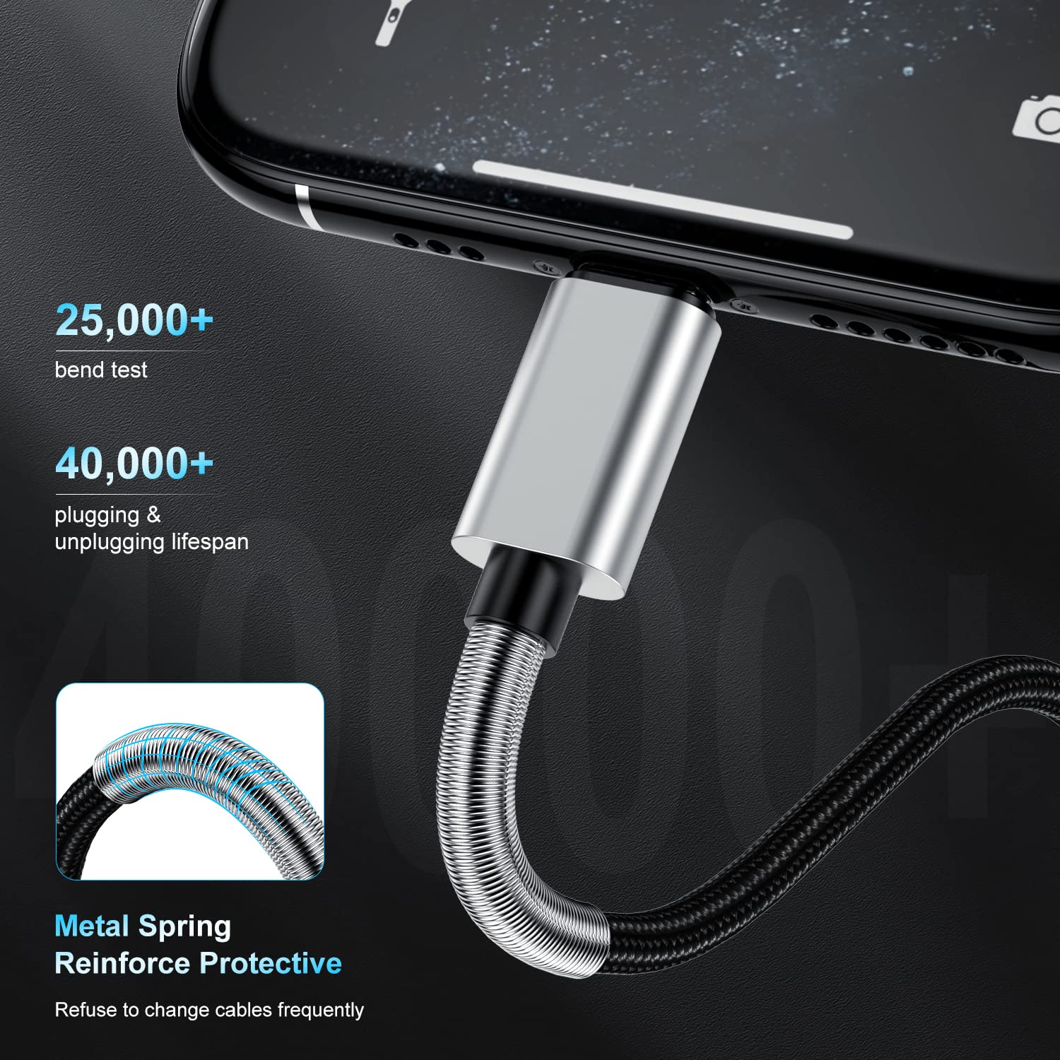 3Pack 10Ft Iphone Fast Charger Cable, [Apple Mfi Certified] Long Usb C To Lightning Cable 10 Foot, High Fast 10 Feet Apple Charging Cord For Apple Iphone 14/14 Pro Max/13 Mini/12/11/Xs/Xr/8/7Plus,Ipad