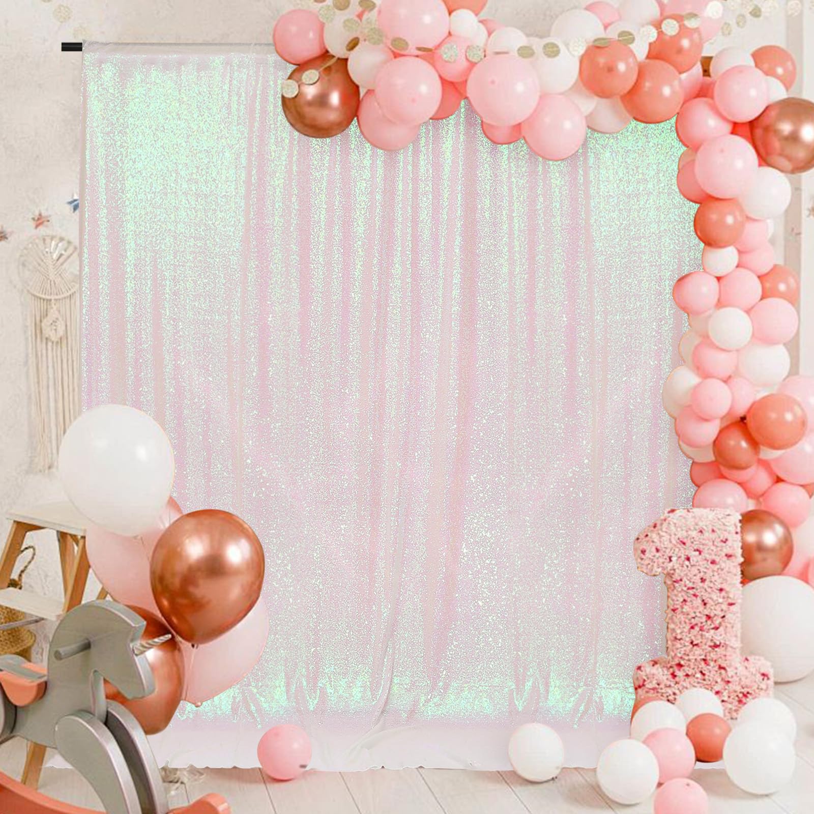 Partydelight Iridescent 6Ftx6Ft Sequin Backdrop Photography And Photo Booth