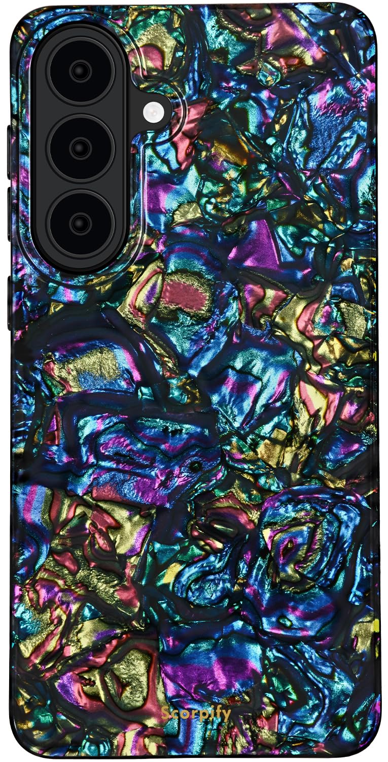 SCORPIFY Compatible with Samsung Galaxy S26 Case [Compatible with MagSafe] with Gleam Mystic Abalone, Cute Magnetic Phone Cover 