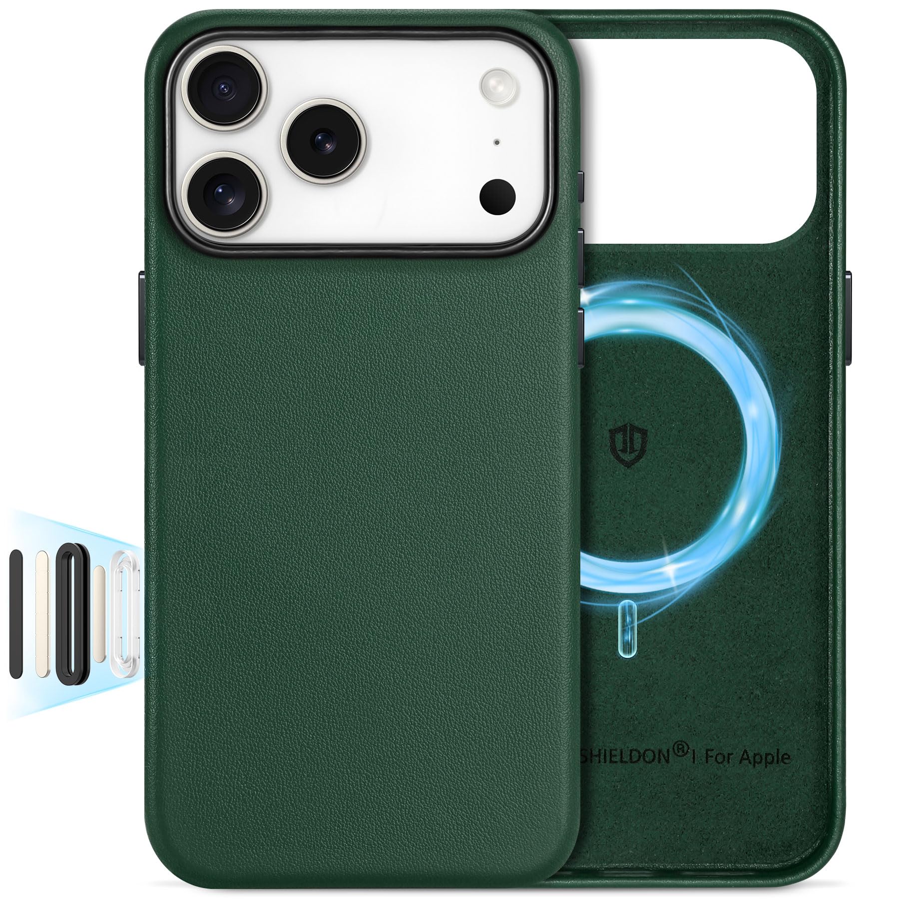 SHIELDON Genuine Leather Case for iPhone 17 Pro Max 6.9  2025 | [Camera Button Updated], Compatible with Magsafe, Magnetic Wirel