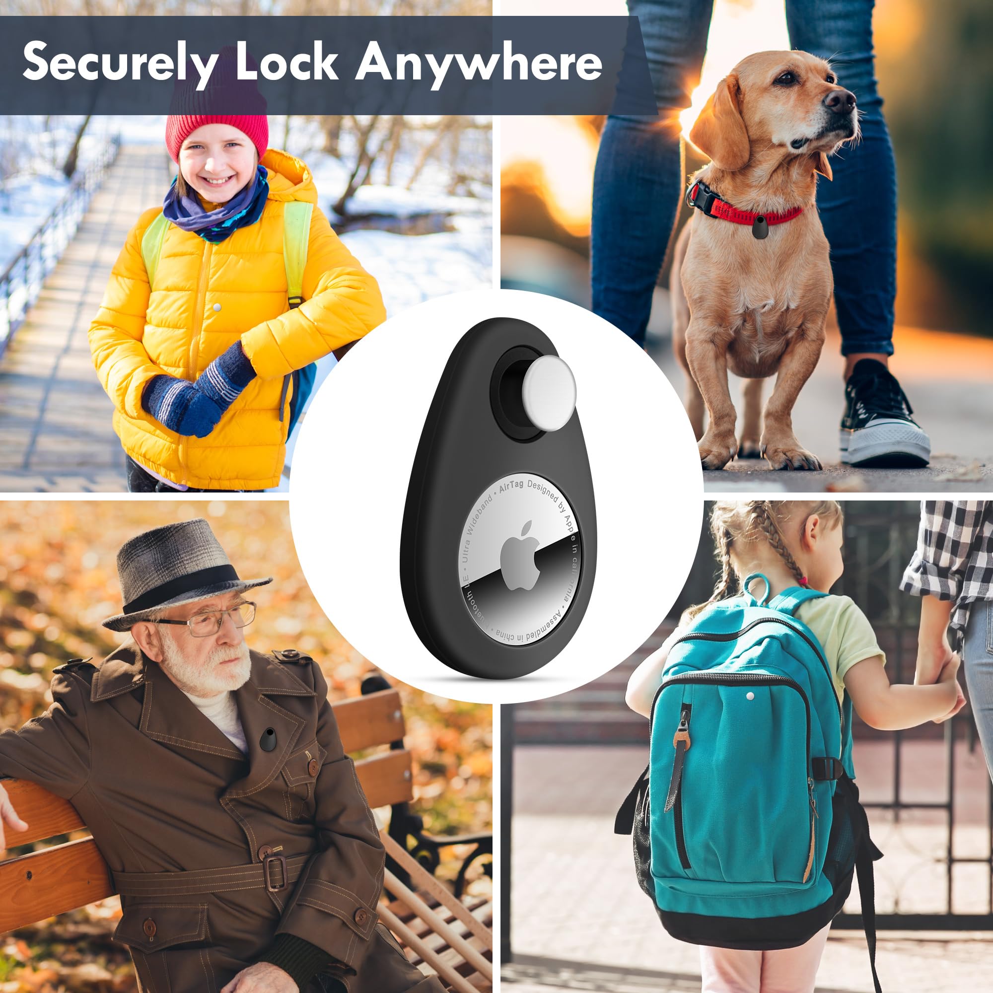 Lulaven Airtag Holder For Kids Hidden 2 Pack Gps Tracker Case, Anti Removal Airtag Silicone Case With Pins, Suitable For Childre