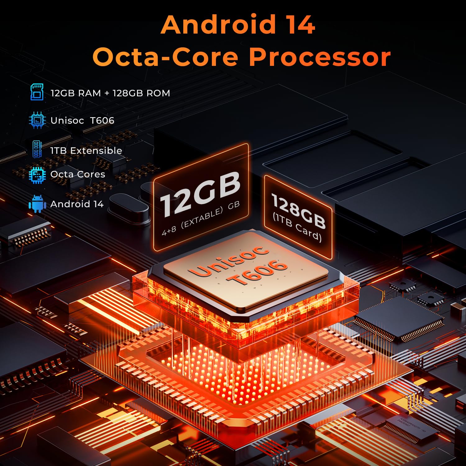 Hotwav R8 Rugged Android 14 Tablet  10.1Inch Hd+ Waterproof Tablet, 10800Mah, 12Gb + 128Gb/Tf 1Tb, 13Mp+5Mp Camera Outdoor Table