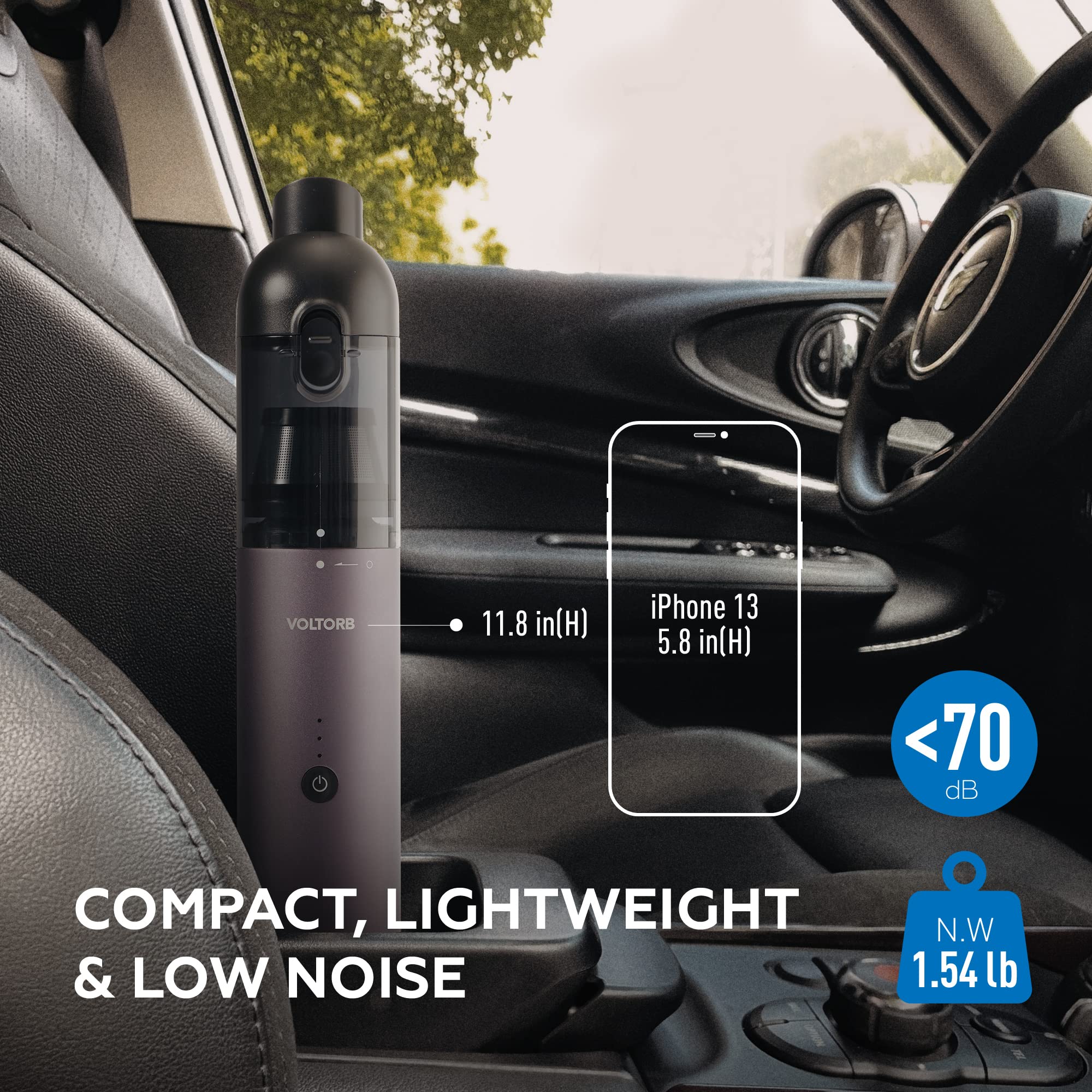 Voltorb Cordless Handheld Vacuum, 15000Pa High Power Mini Portable Usb Rechargeable Handheld Cordless Cleaner, 2 Gears Suction,