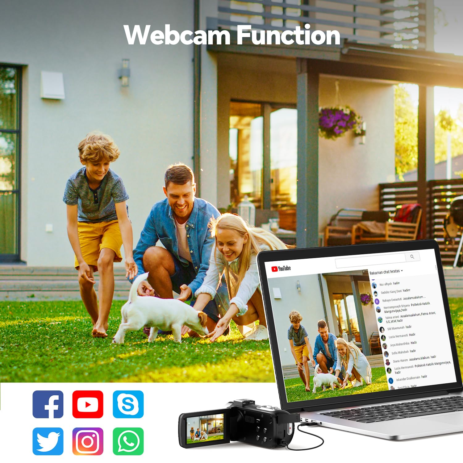 Firefoto Camcorder Video Camera 4K 42Mp, 18X Digital Zoom Vlogging Video Recorder For Youtube 3   270Rotation Screen Compact 4K