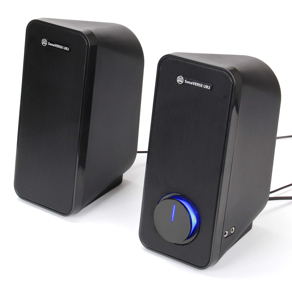 GOgroove Computer Speakers for Desktop and Laptop - USB Speakers for Desktop Computer with Loud and Clear 2-Way Drivers for 32W of Power and Bass, Built-in Headphone & AUX Input Ports, LED Volume Knob