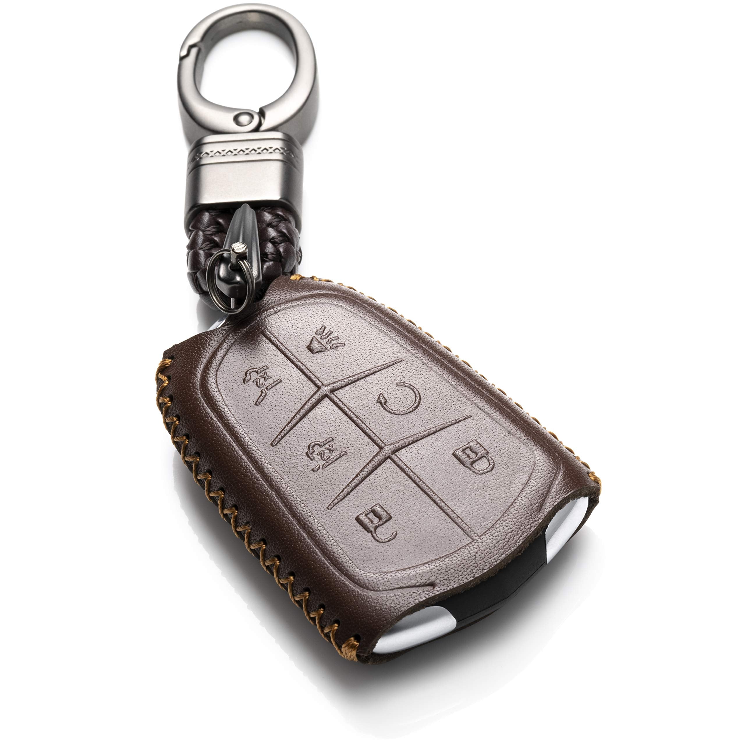 Vitodeco Genuine Leather Smart Key Fob Case Cover Compatible For Cadillac Xt4, Cadillac Xt5, Cadillac Xt6 2019   2025 With Key C