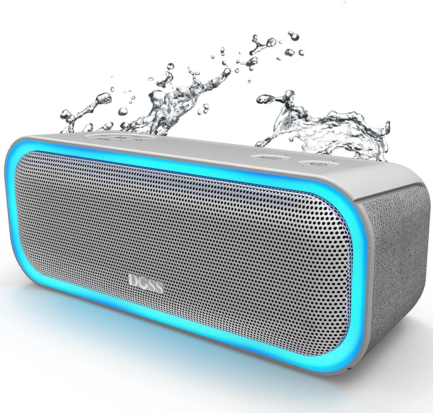 Doss Soundbox Pro Bluetooth Speaker With 20W Stereo Sound, Active Extra Bass, Ipx6 Waterproof, Tws Pairing, Multi Colors Lights, 20H Playtime, Portable For Beach, Outdoor Grey