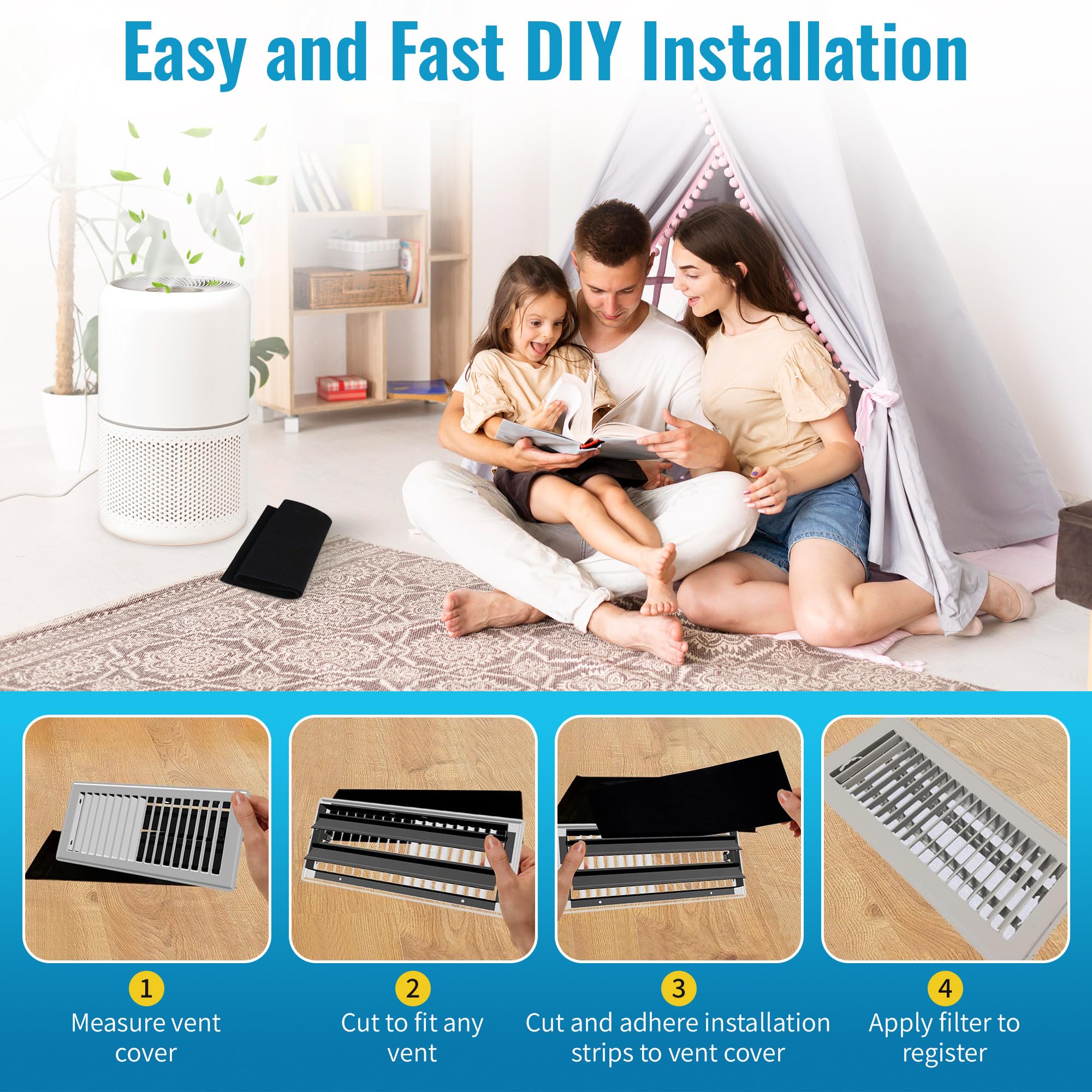 Cfs 3 Pack Cut To Fit Carbon Pad 16 X 48 Inches For Air Filters Charcoal Sheet Fits Air Purifiers Range Hoods Furnace Filters Re