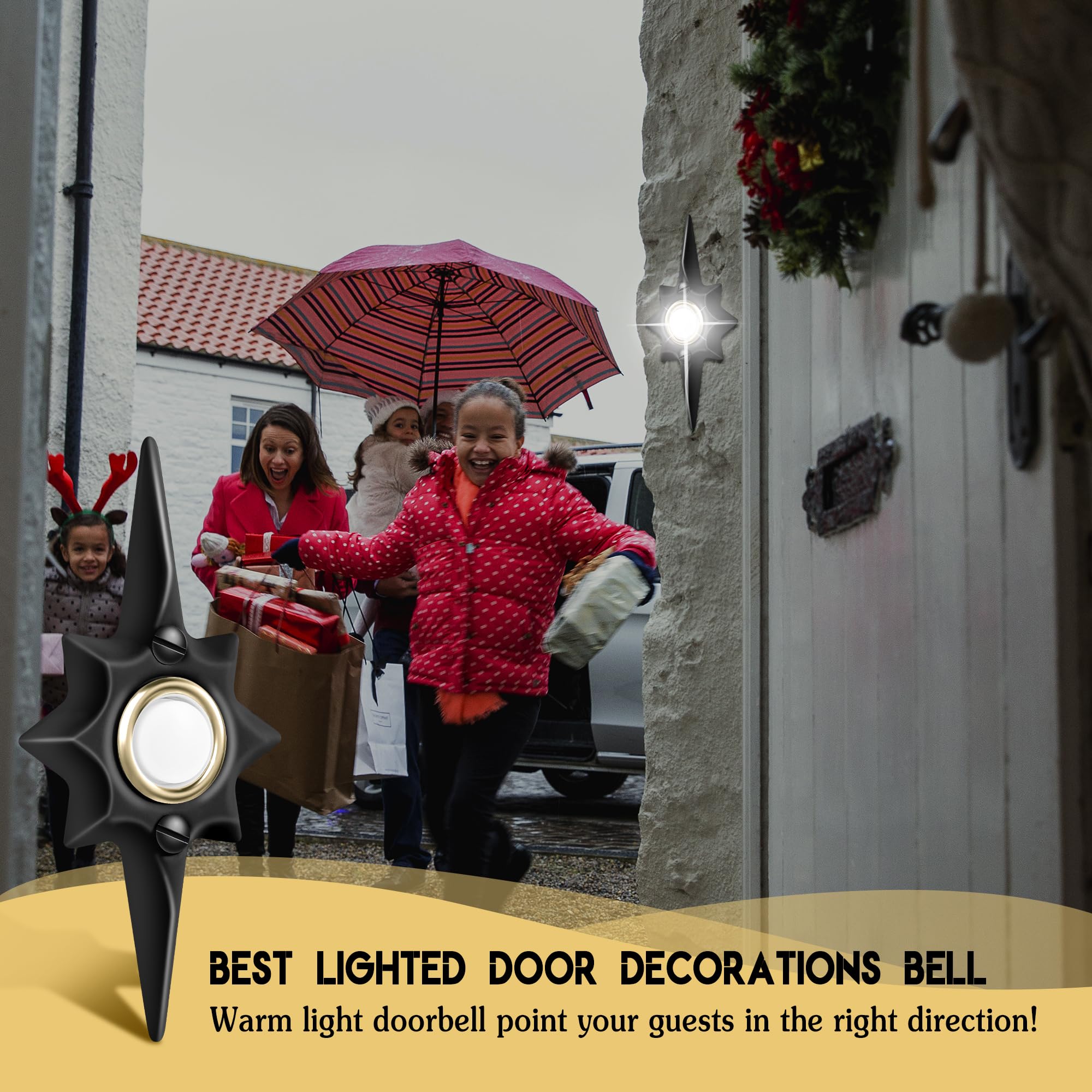 Saillong 2 Pack Doorbell Button, Metal Push Button Doorbell, Doorbell Button Wired Replacement, Doorbell Lighted, White Light Wa