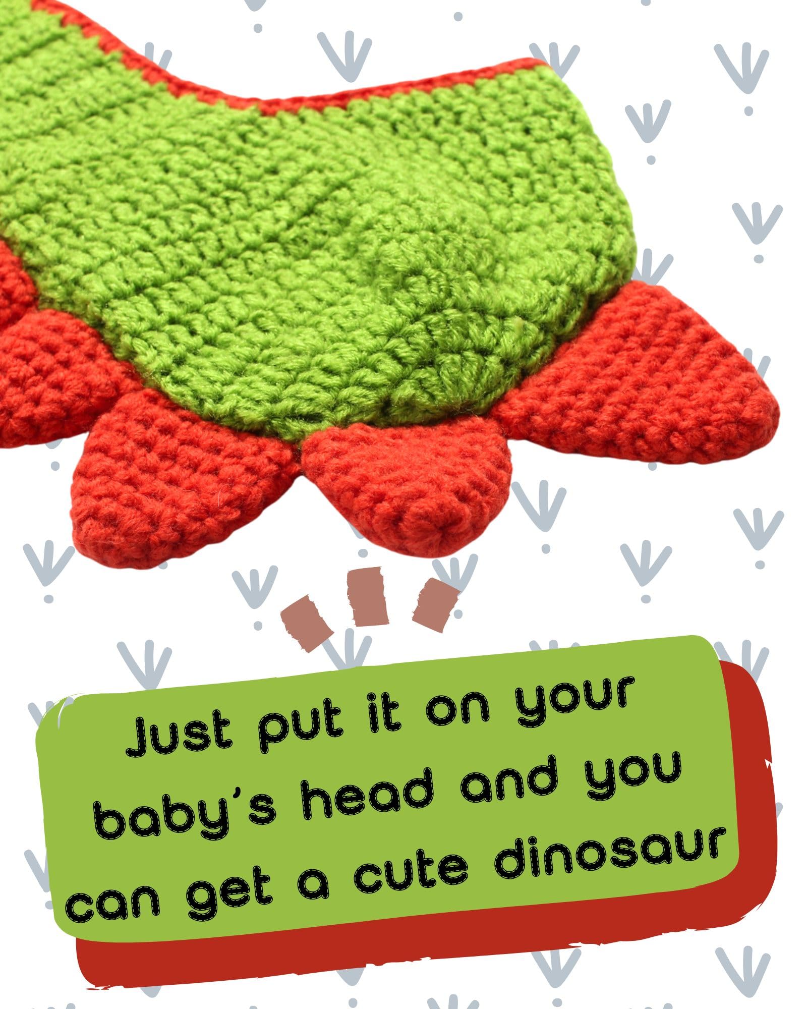 Bellasignoro Baby Photography Photo Prop Crochet Knit Photoshoot Costume Set Dinosaur (Green)