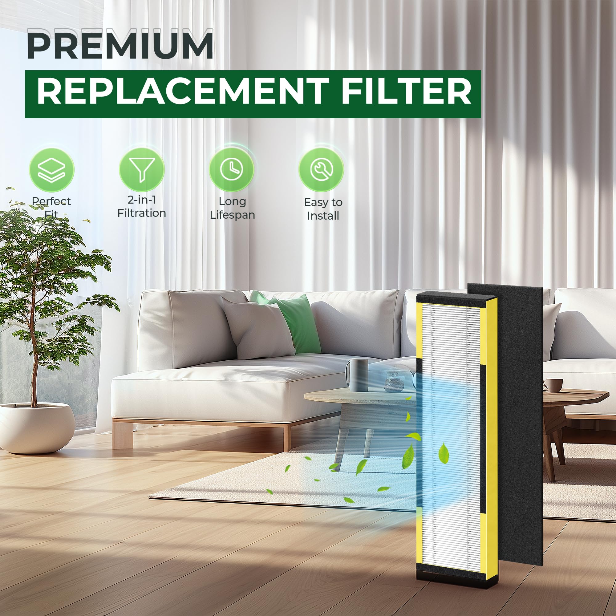 Chivalz Flt4825 Filter B Replacement For Guardian, Flt4825 True Hepa Replacement Filter, Compatible With Guardian Air Purifier A