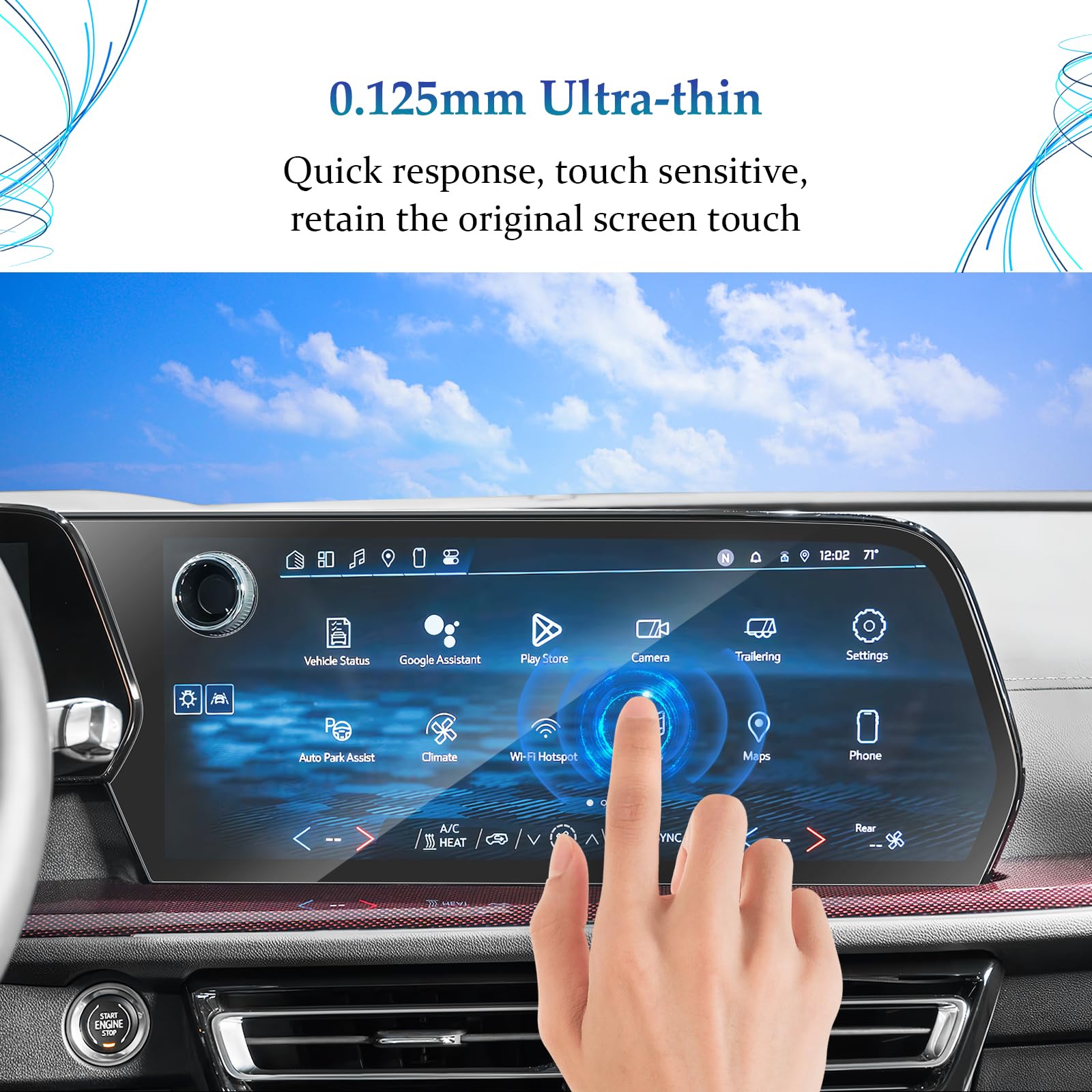 Sktu 2Pack 2024 Chevy Traverse Screen Protector For 2024+ Chevy Traverse/ 2024 2025 Blazer Ev 17.7 Inch Touchscreen 2024 Chevy Traverse Accessories