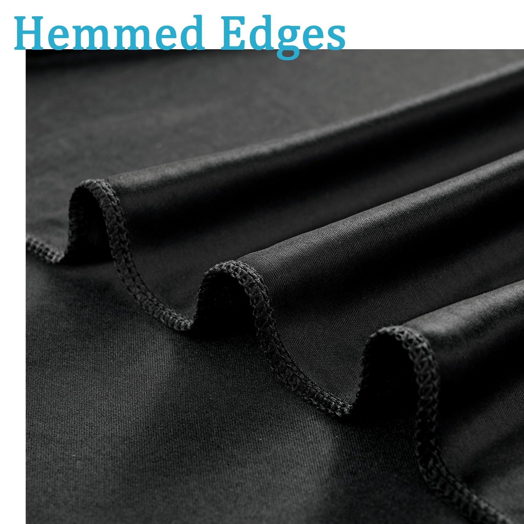 10Ft X 10Ft Wrinkle Free Black Backdrop Curtains For Parties, 2 Panels 5Ftx10Ft Polyester Photo Backdrop Drapes For Wedding Birt