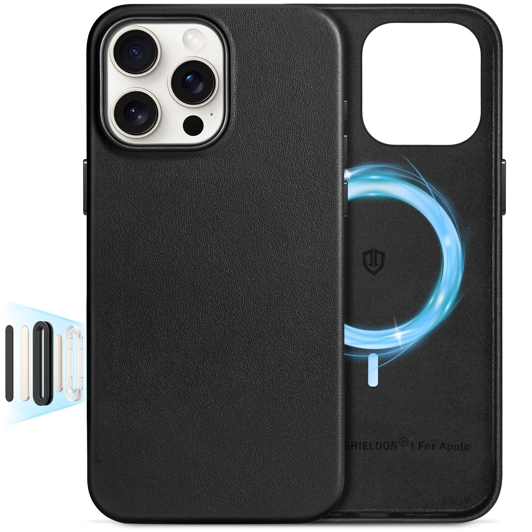 SHIELDON Genuine Leather Case for iPhone 16 Pro Max 6.9, [Camera Button Updated], Compatible with MagSafe, Magnetic Wireless Cha