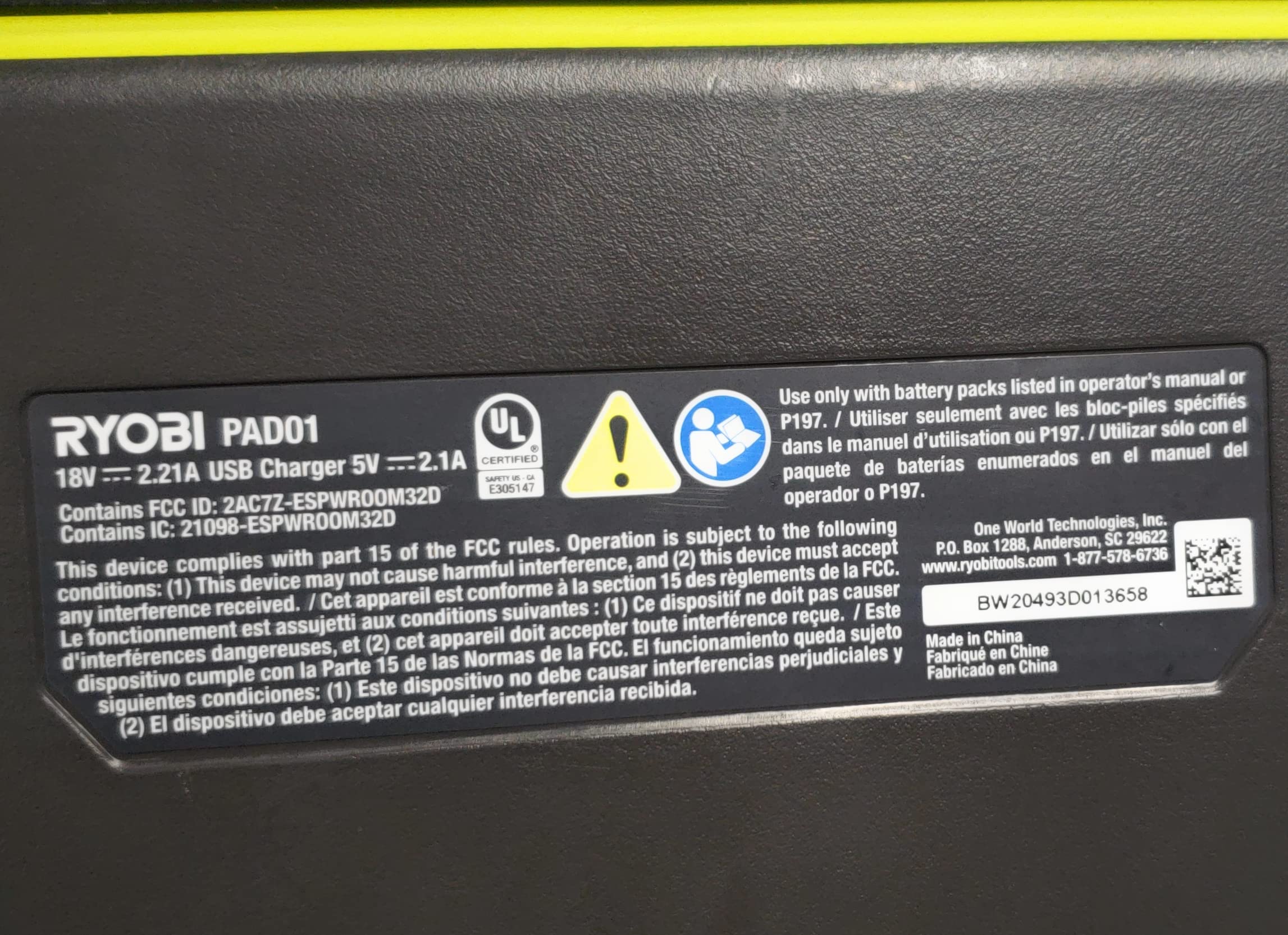 Ryobi 18V One+ Bluetooth Speaker (Tool Only)